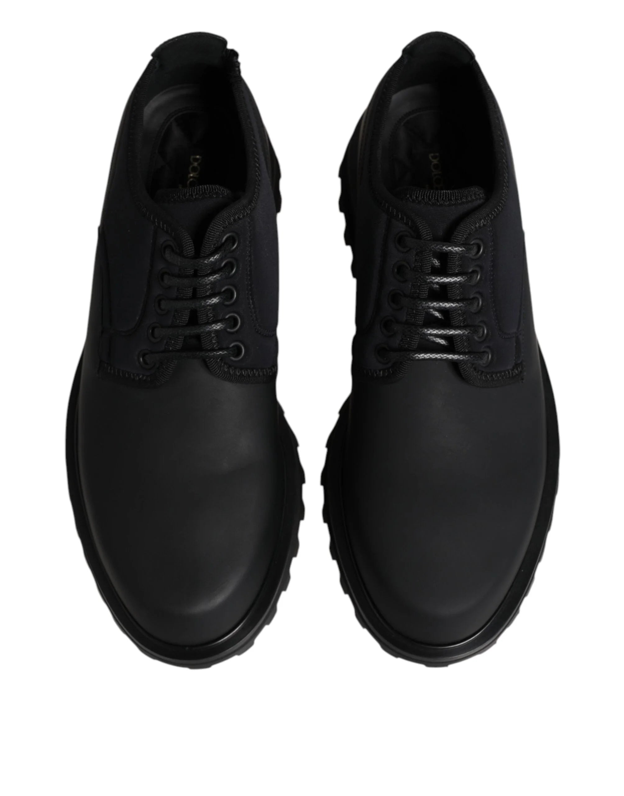 Dolce & Gabbana Black Leather Lace Up Trekking Dress Shoes - EU42/US9 - Shoes