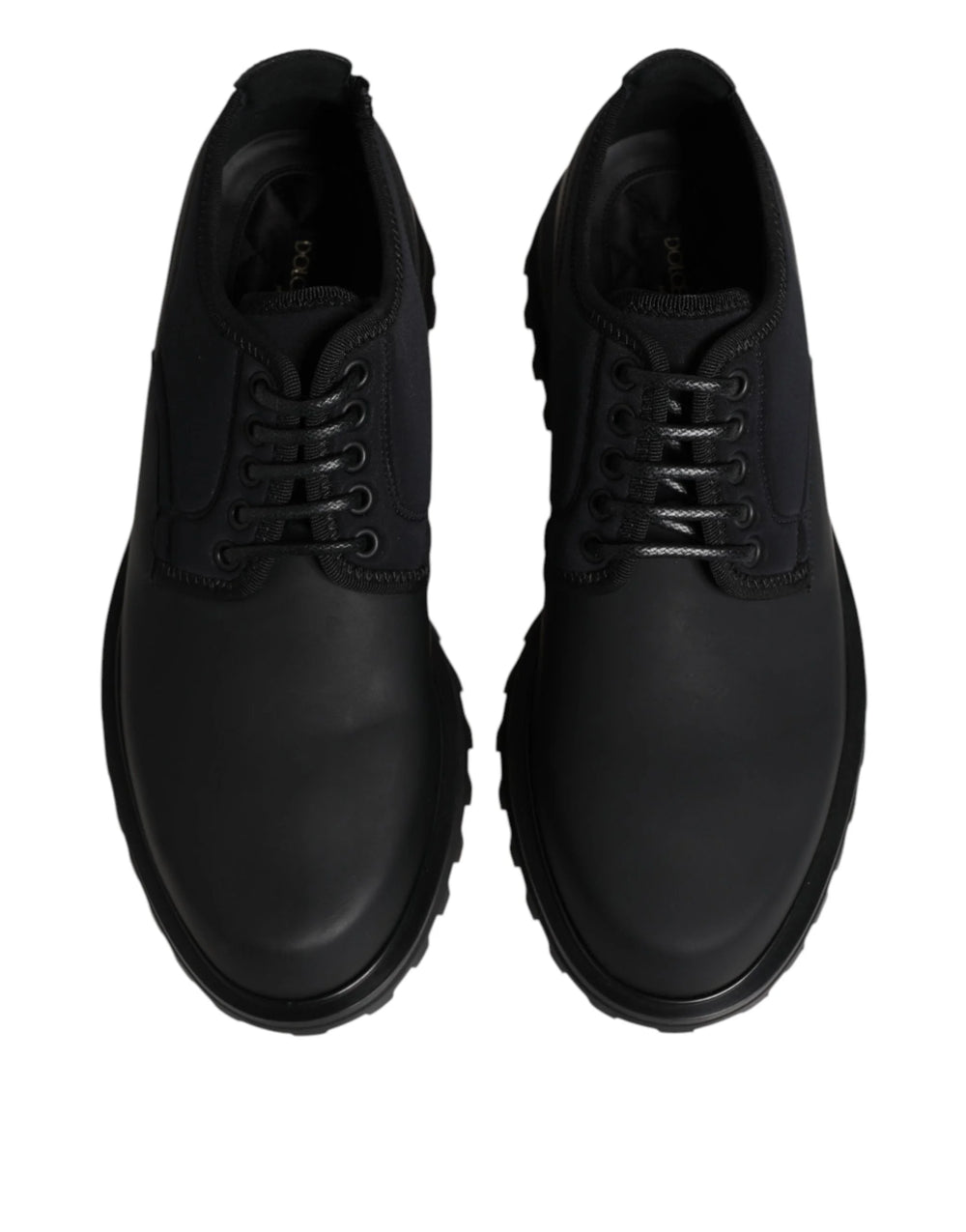 Dolce & Gabbana Black Leather Lace Up Trekking Dress Shoes - EU42/US9 - Shoes