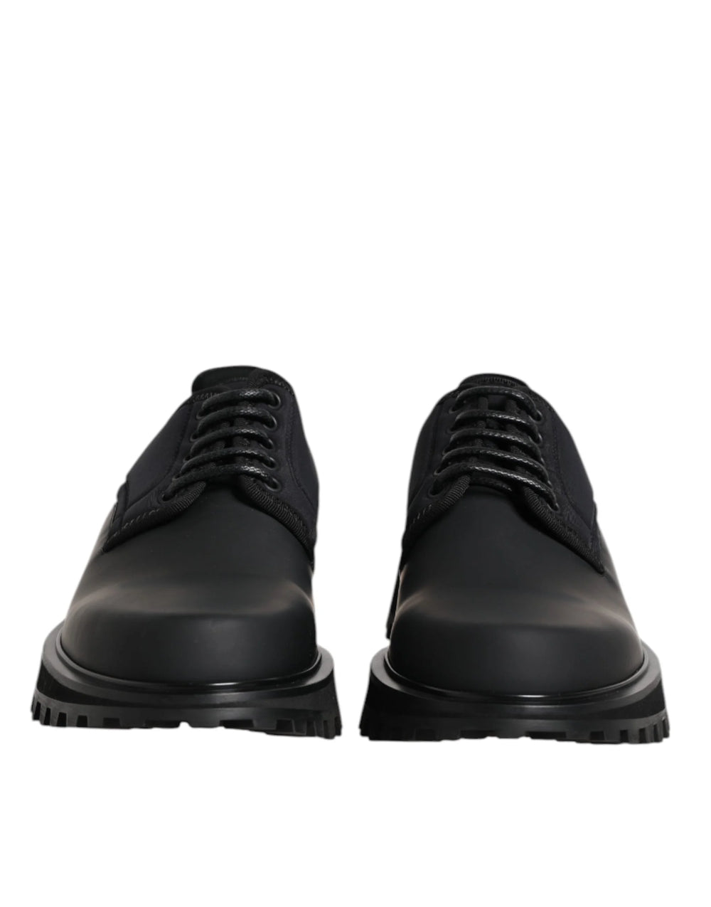Dolce & Gabbana Black Leather Lace Up Trekking Dress Shoes - EU42/US9 - Shoes