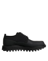 Dolce & Gabbana Black Leather Lace Up Trekking Dress Shoes - EU42/US9 - Shoes