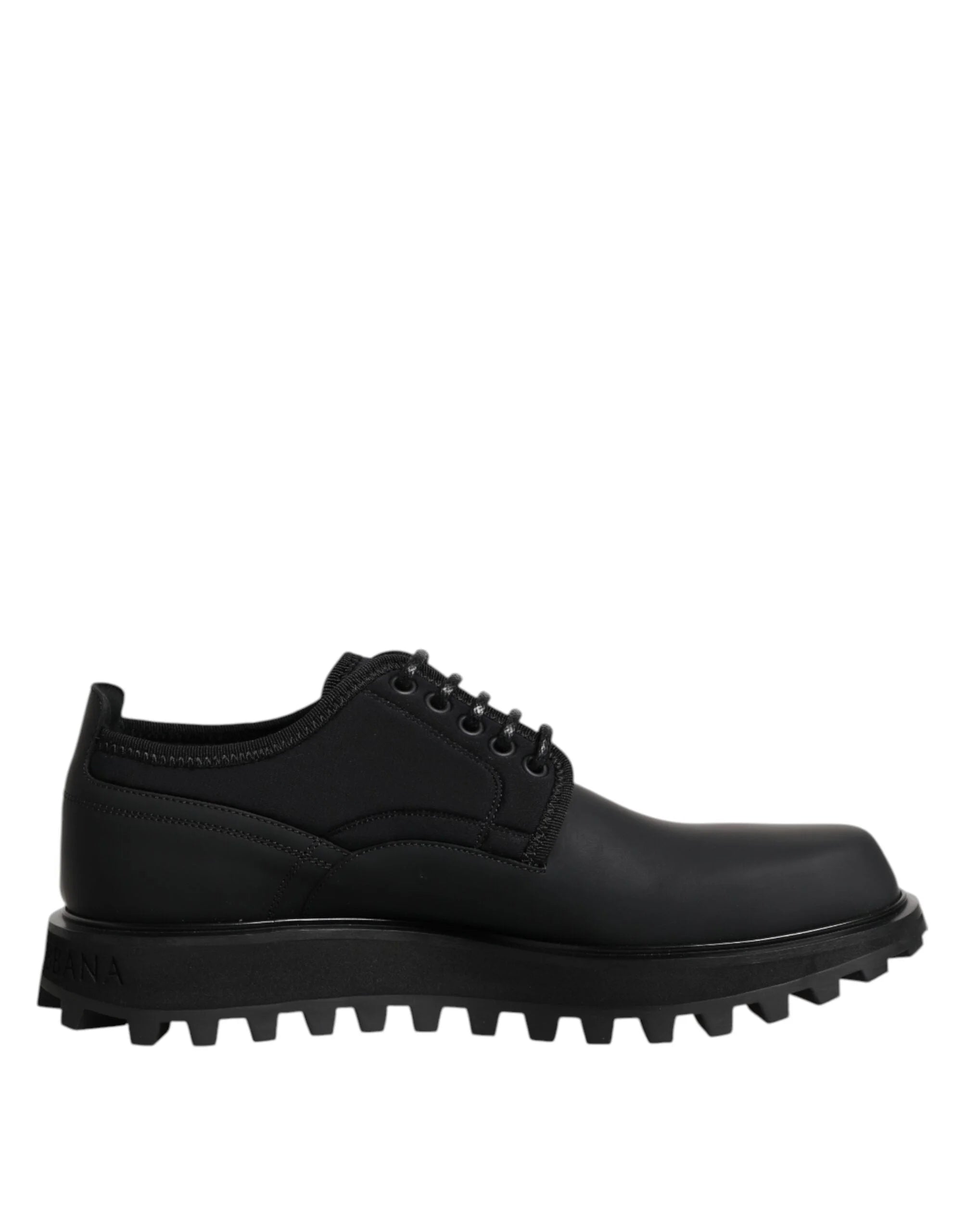 Dolce & Gabbana Black Leather Lace Up Trekking Dress Shoes - EU42/US9 - Shoes
