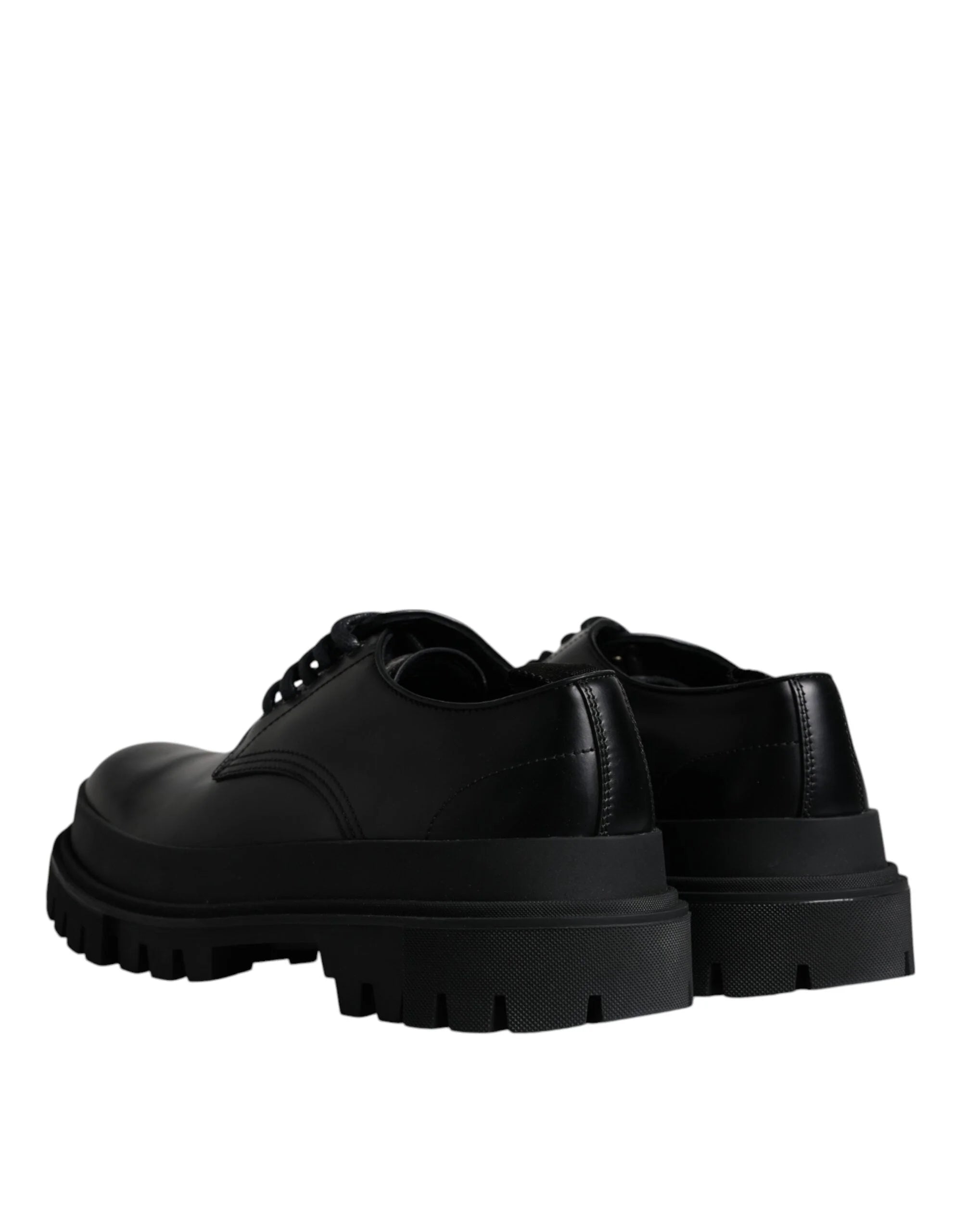 Dolce & Gabbana Black Leather Lace Up Trekking Dress Shoes - EU45/US12 - Shoes