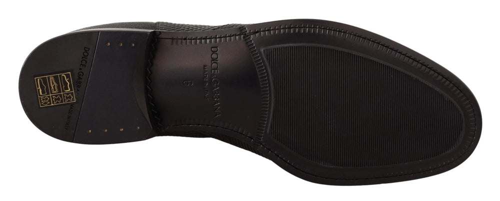 Dolce & Gabbana Black Leather Lizard Skin Ankle Boots - EU40/US7 - Boots