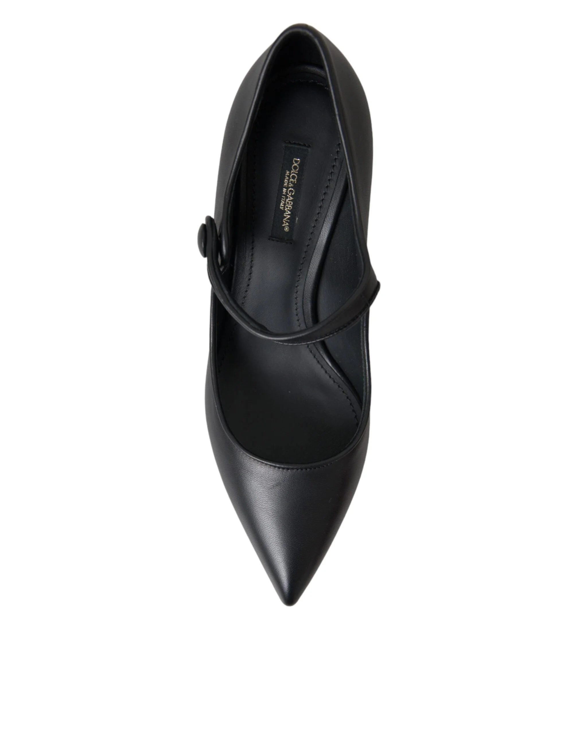 Dolce & Gabbana Black Leather Logo Heels Mary Janes Pumps Shoes - EU35.5/US5 - Heels