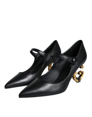 Dolce & Gabbana Black Leather Logo Heels Mary Janes Pumps Shoes - EU36/US6 - Heels
