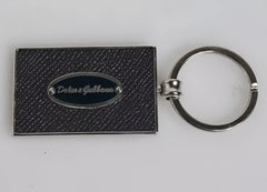 Dolce & Gabbana Black Leather Logo Metal Ring Keychain Keyring - Keychains
