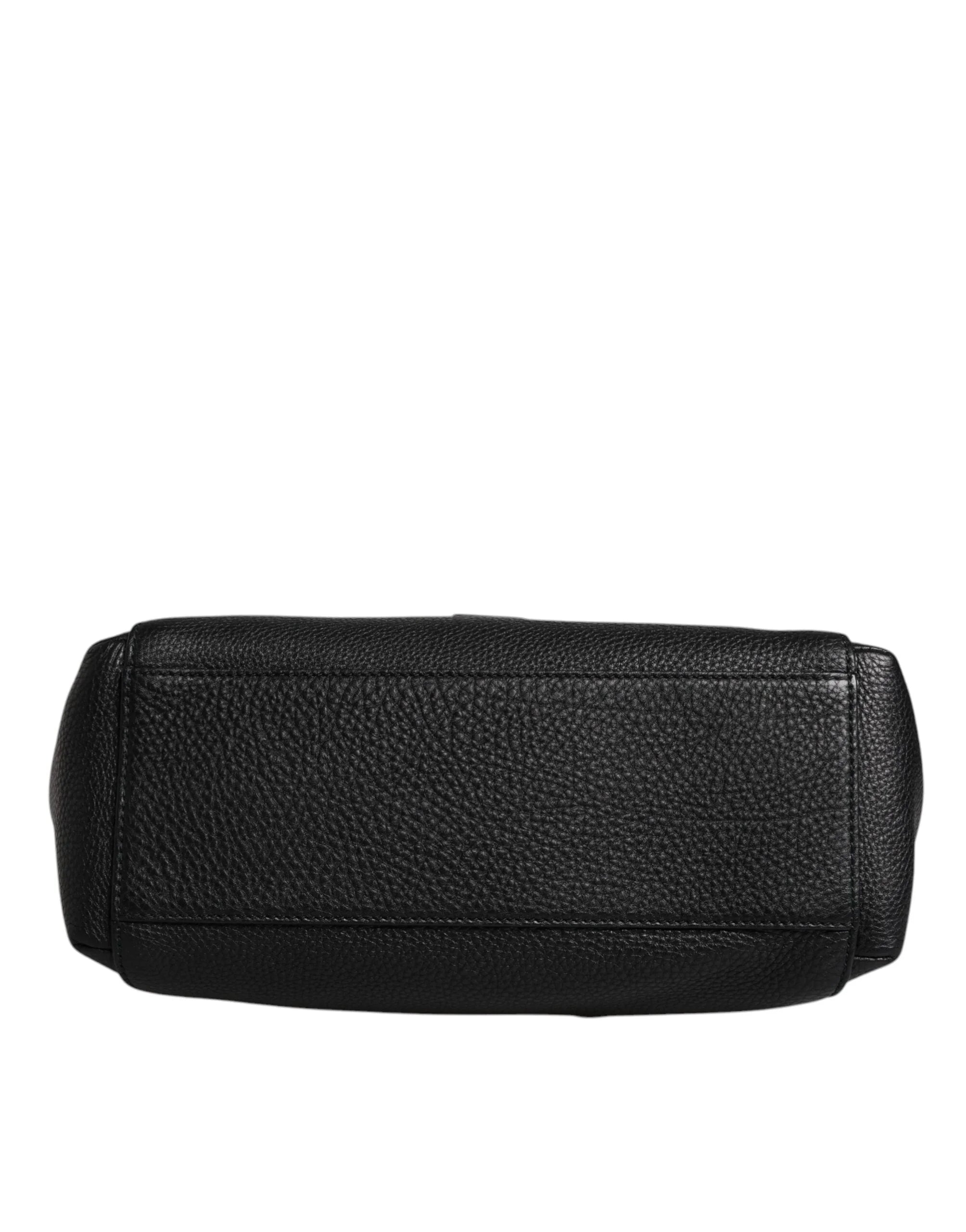 Dolce & Gabbana Black Leather Logo Plaque Shoulder Crossbody Bag - Shoulder Bags