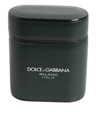 Dolce & Gabbana Black Leather Logo Print Flip Holder Men Airpods Case - Headphone Carrying Cases