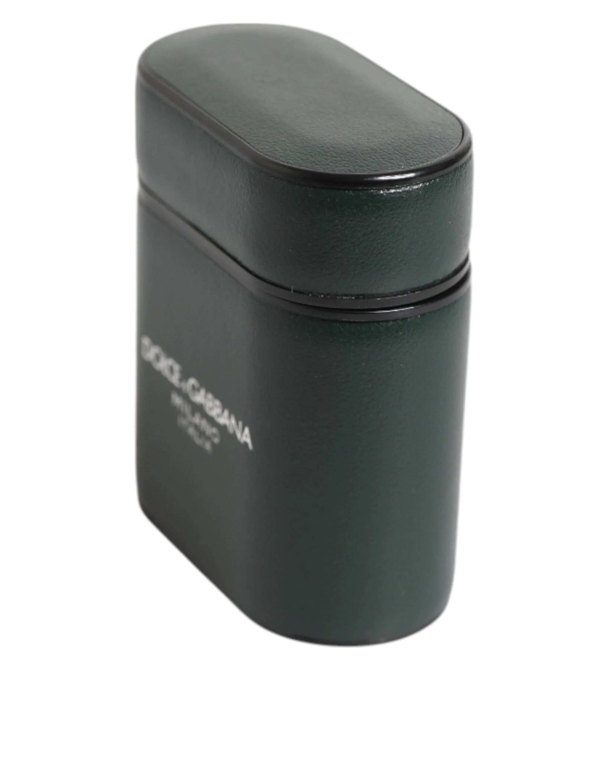 Dolce & Gabbana Black Leather Logo Print Flip Holder Men Airpods Case - Headphone Carrying Cases