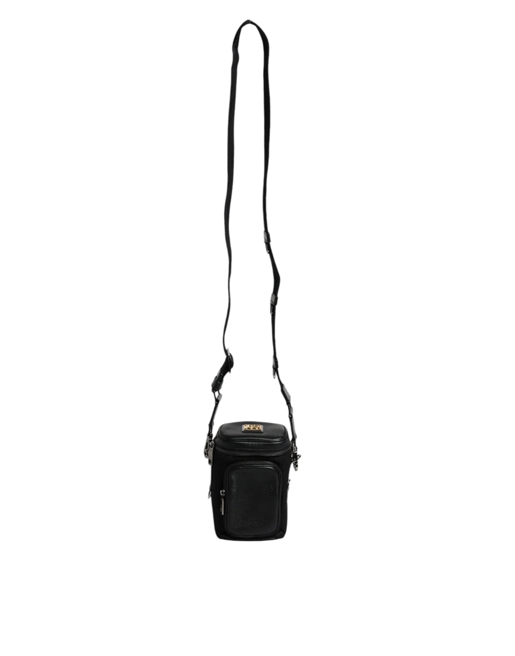 Dolce & Gabbana Black Leather Logo Purse Crossbody Camera Bag - Cross Body Bags