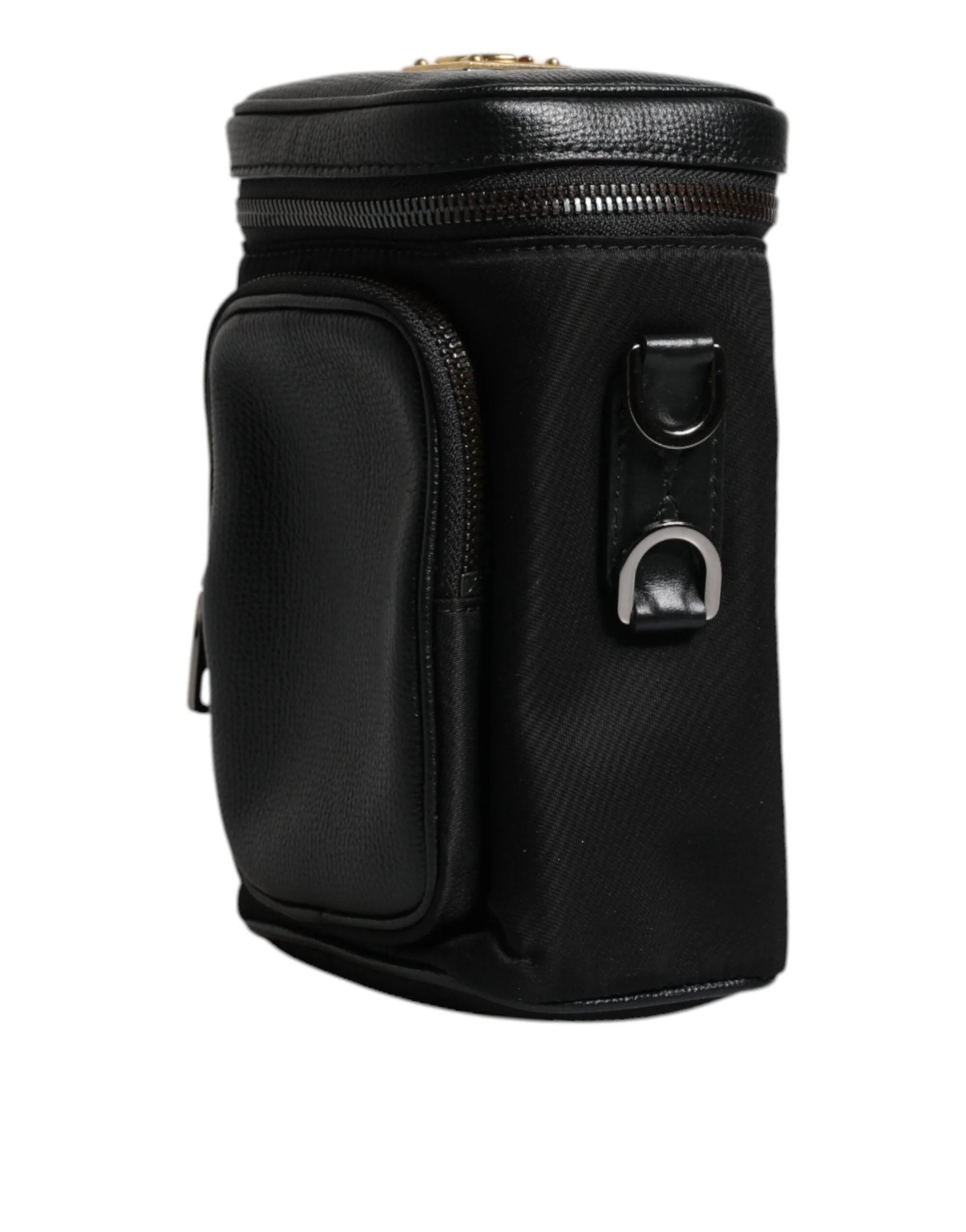 Dolce & Gabbana Black Leather Logo Purse Crossbody Camera Bag - Cross Body Bags