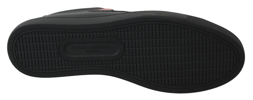 Dolce & Gabbana Black Leather Love Heart Sneakers Womens Shoes - EU35/US4.5 - Sneakers