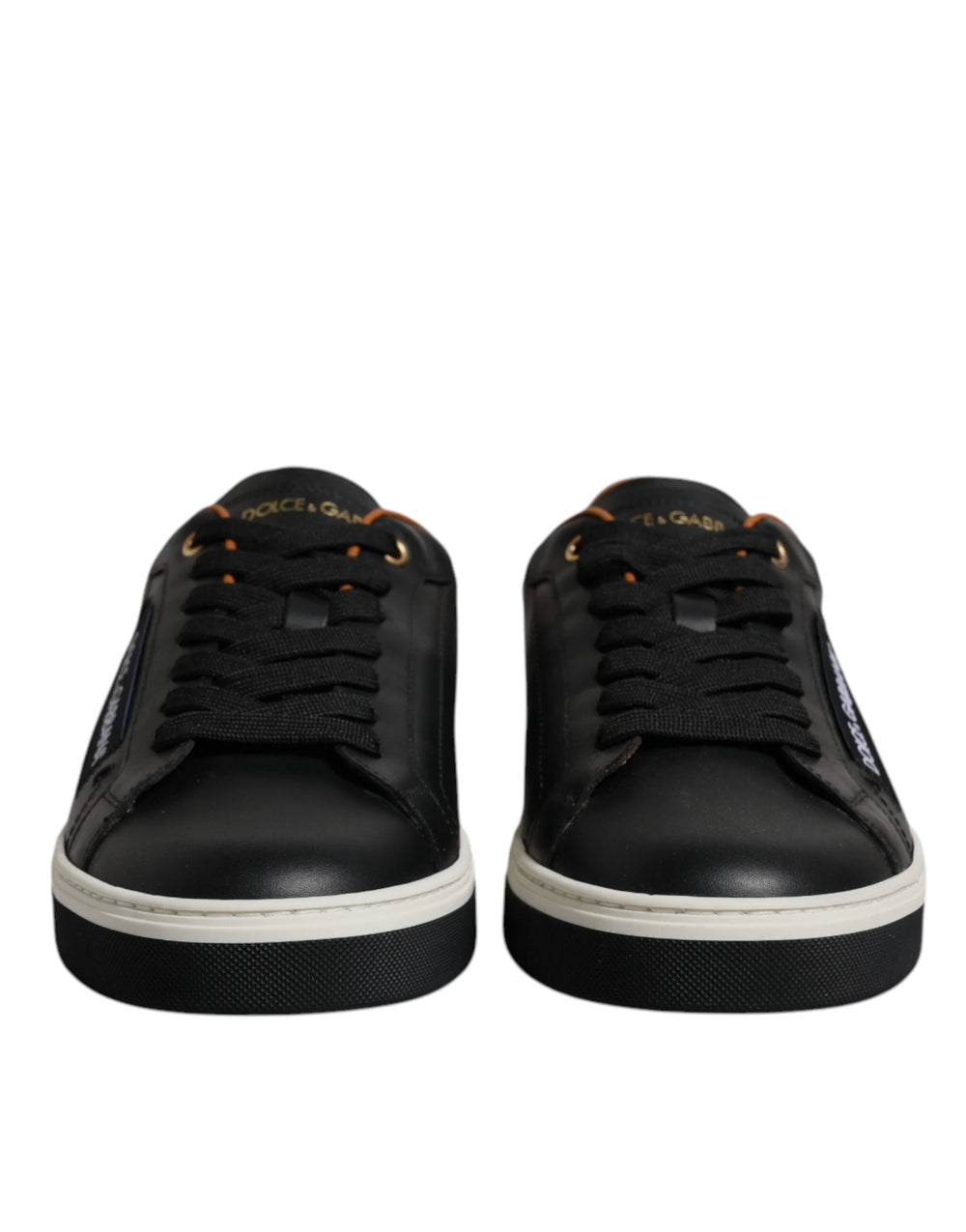 Dolce & Gabbana Black Leather Low Top Men Sneakers Shoes - Sneakers