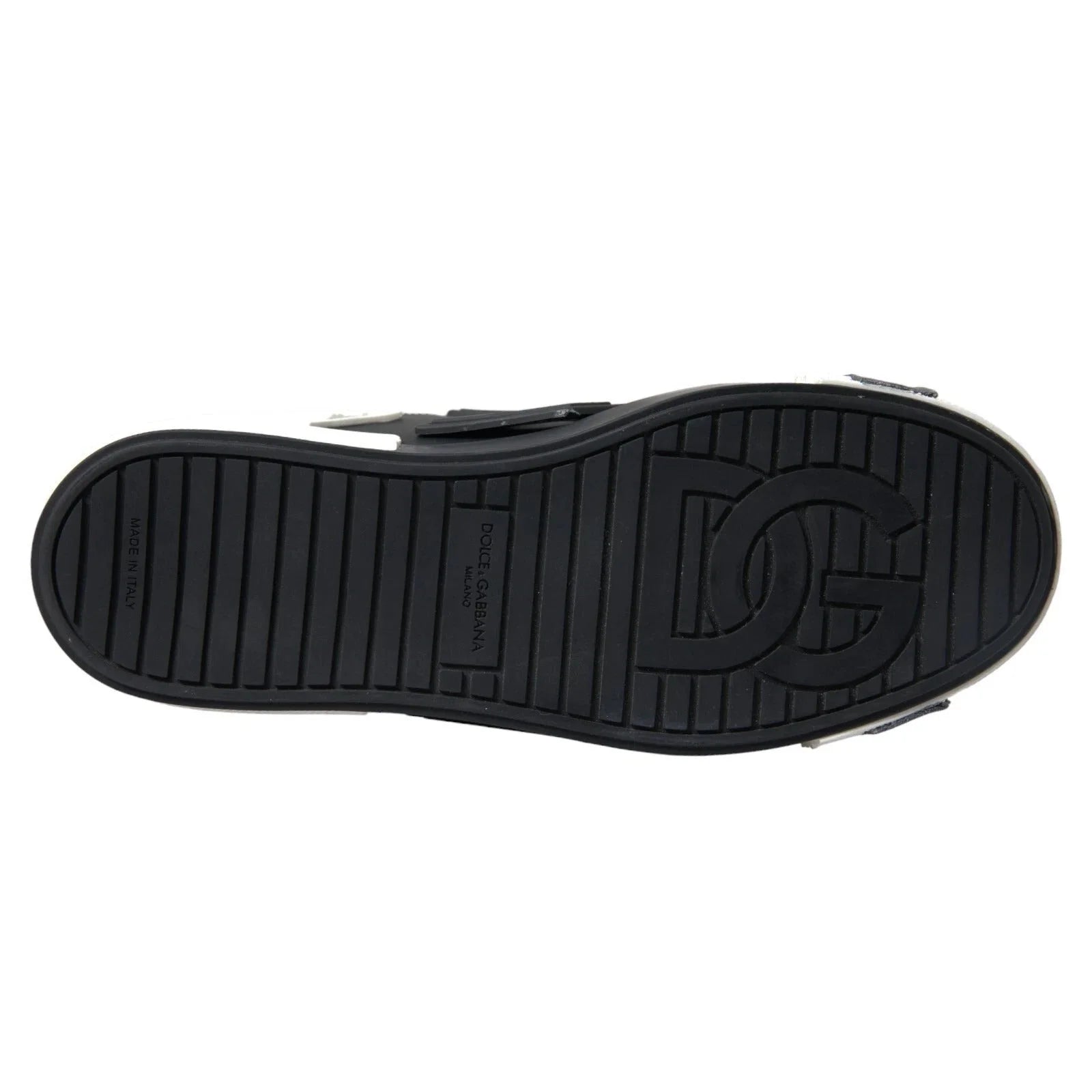 Dolce & Gabbana Black Leather Low Top Sneakers Portofino Shoes - EU44/US11
