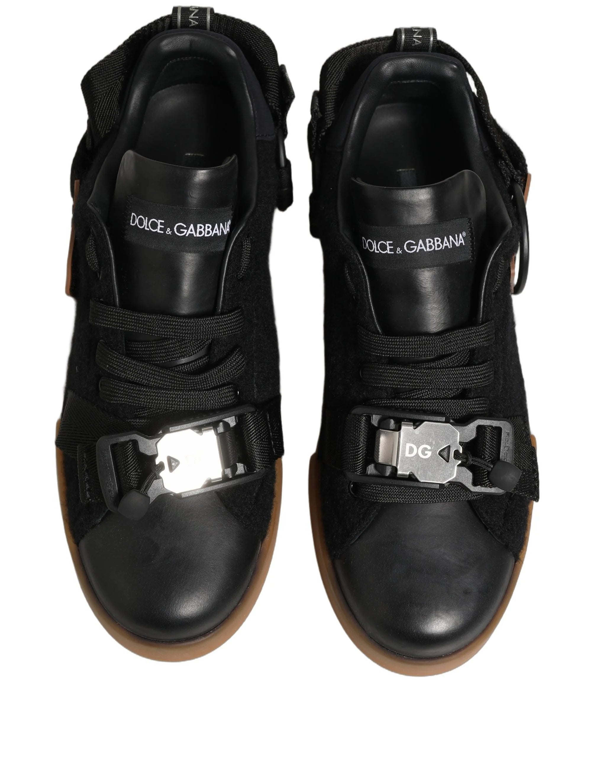 Zapatillas deportivas de cuero negro Dolce & Gabbana para hombre