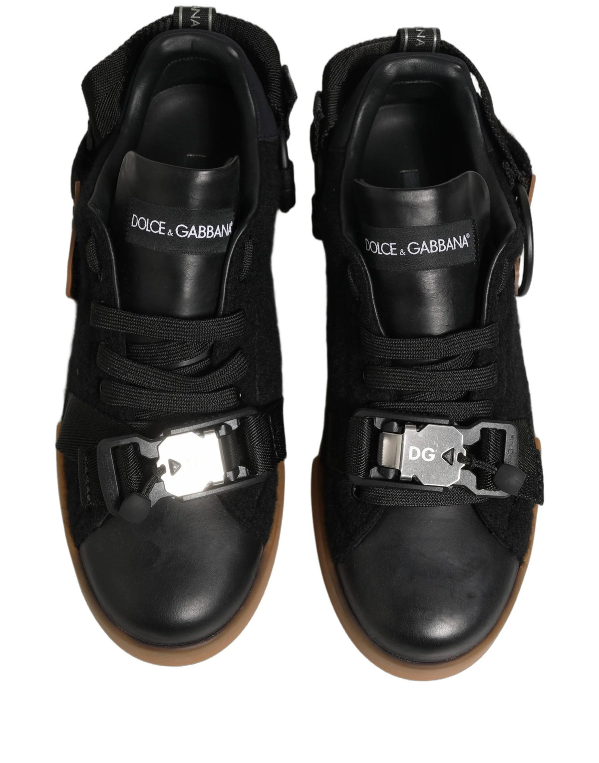 Zapatillas deportivas de cuero negro Dolce & Gabbana para hombre