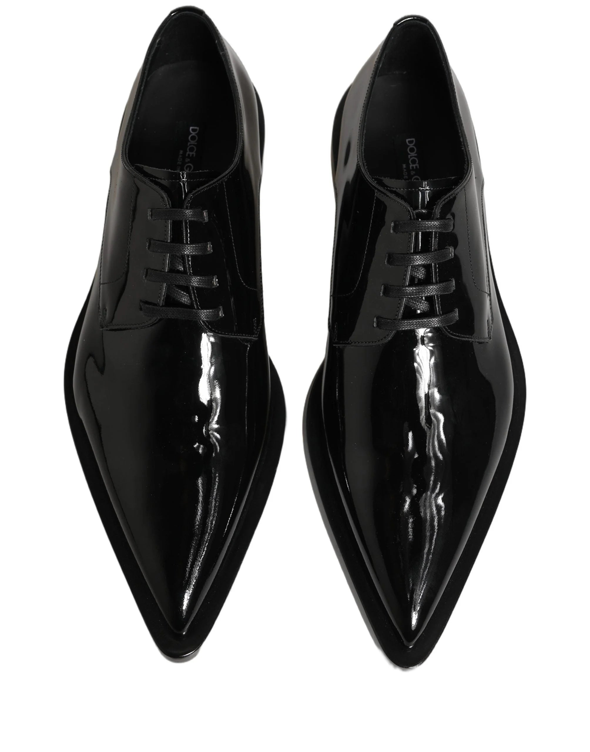 Dolce & Gabbana Sorte Læder Derby Sko til Mænd