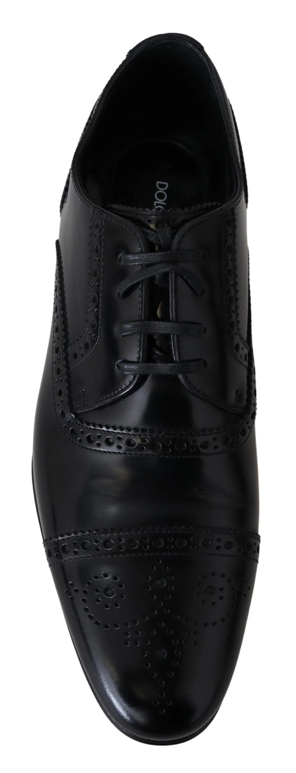 Dolce & Gabbana Black Leather Men Derby Formal Loafers Shoes - EU39/US6 - Shoes
