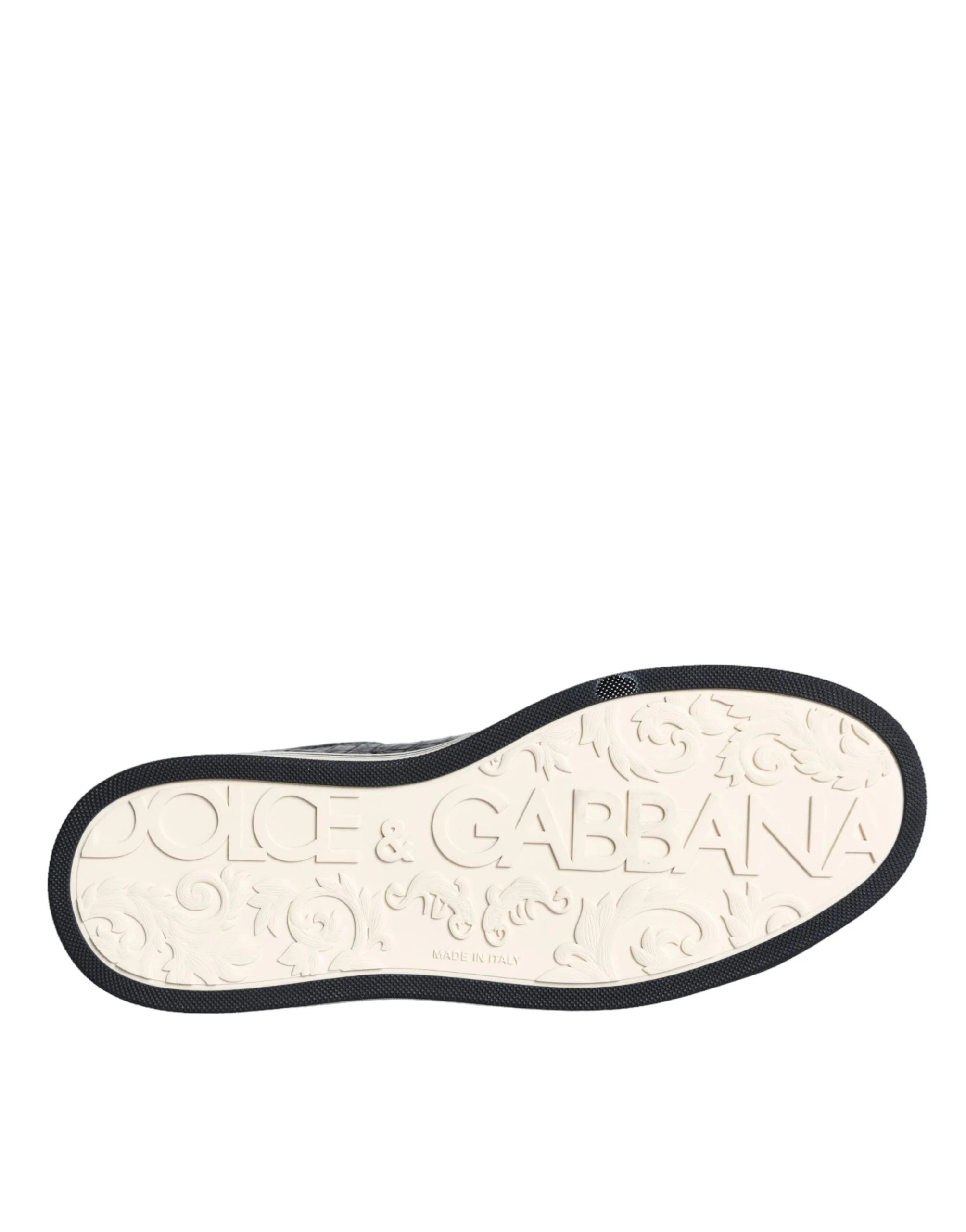 Dolce & Gabbana Black Leather Men Low Top Sneakers Shoes - EU39/US6 - Sneakers