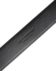 Dolce & Gabbana Black Leather Metal Buckle Classic Belt - 70 cm / 28 Inches - Belts