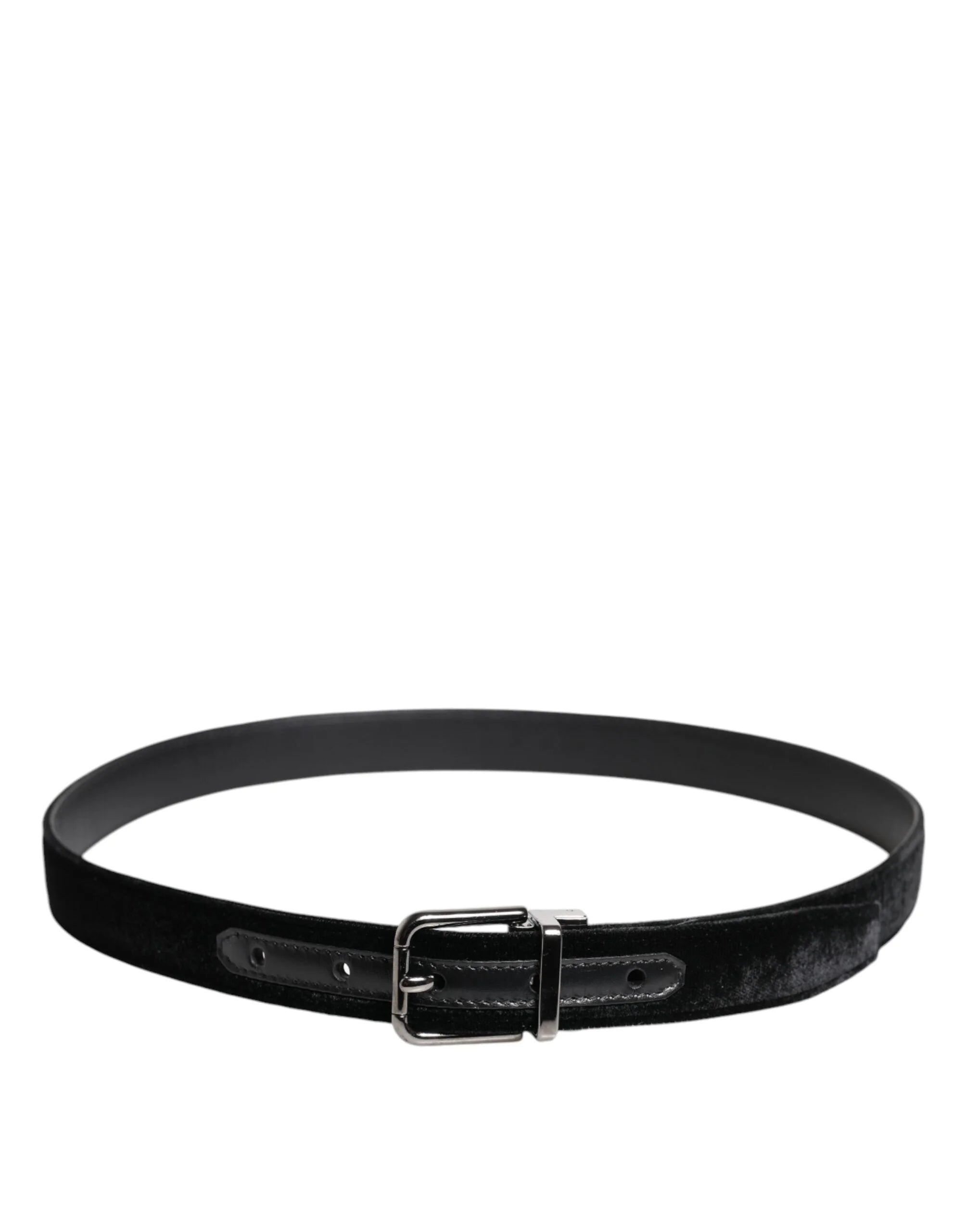 Dolce & Gabbana Black Leather Metal Buckle Classic Belt - 85 cm / 34 Inches - Belts