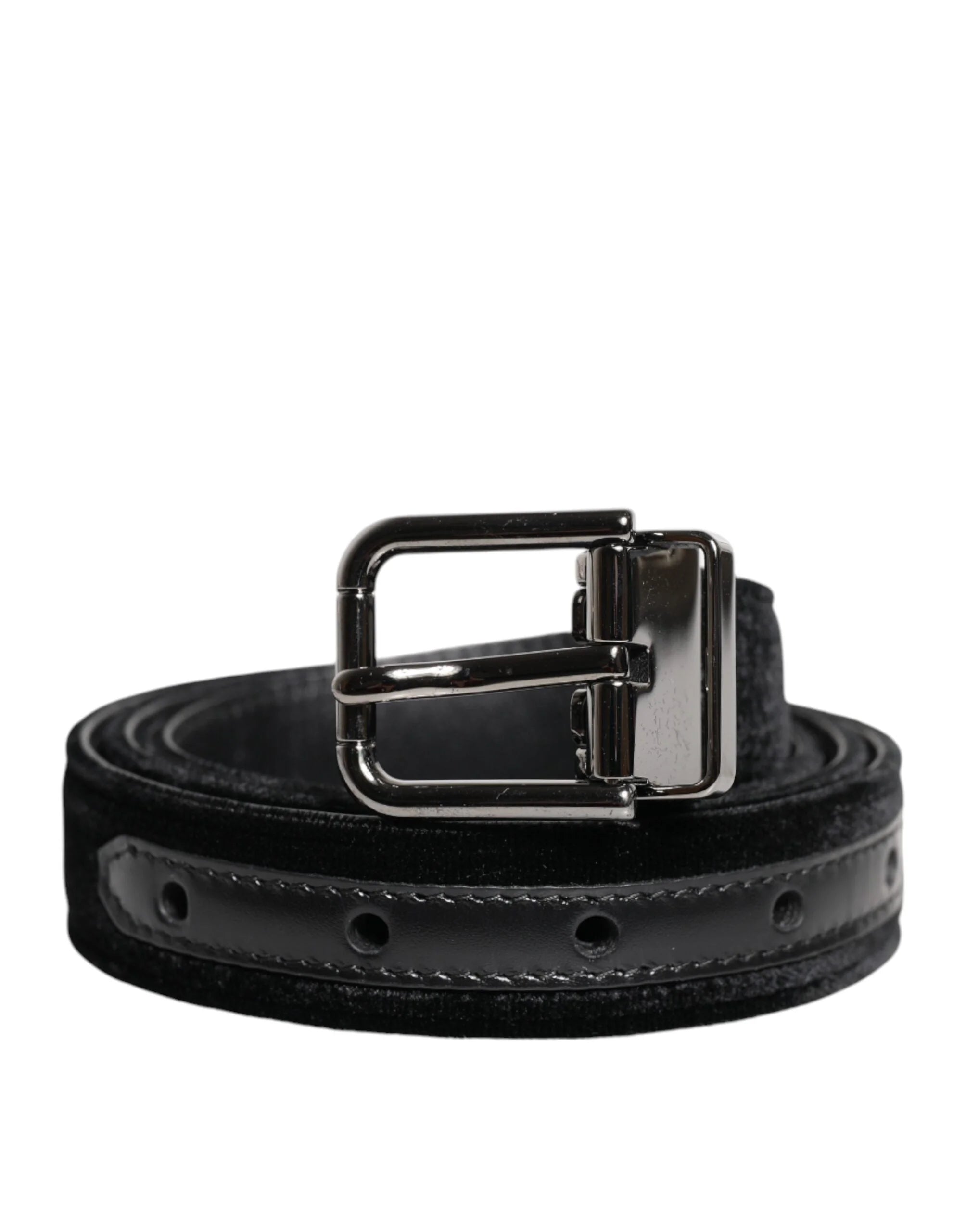 Dolce & Gabbana Black Leather Metal Buckle Classic Belt - 85 cm / 34 Inches - Belts