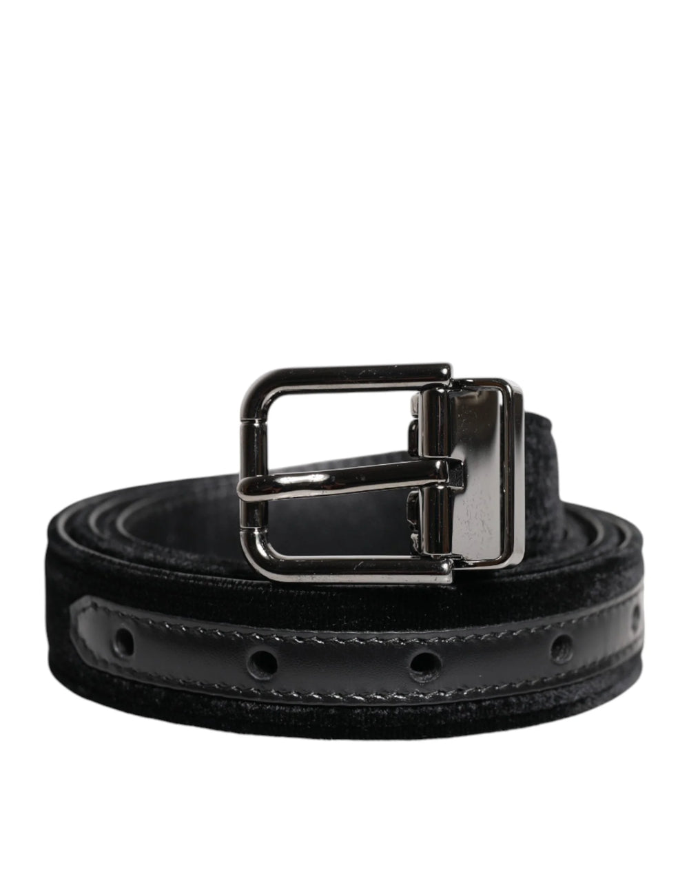 Dolce & Gabbana Black Leather Metal Buckle Classic Belt - 85 cm / 34 Inches - Belts