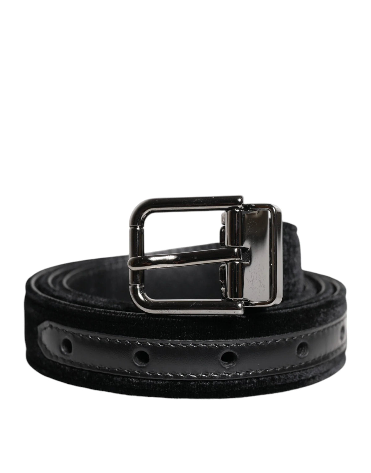 Dolce & Gabbana Black Leather Metal Buckle Classic Belt - 85 cm / 34 Inches - Belts