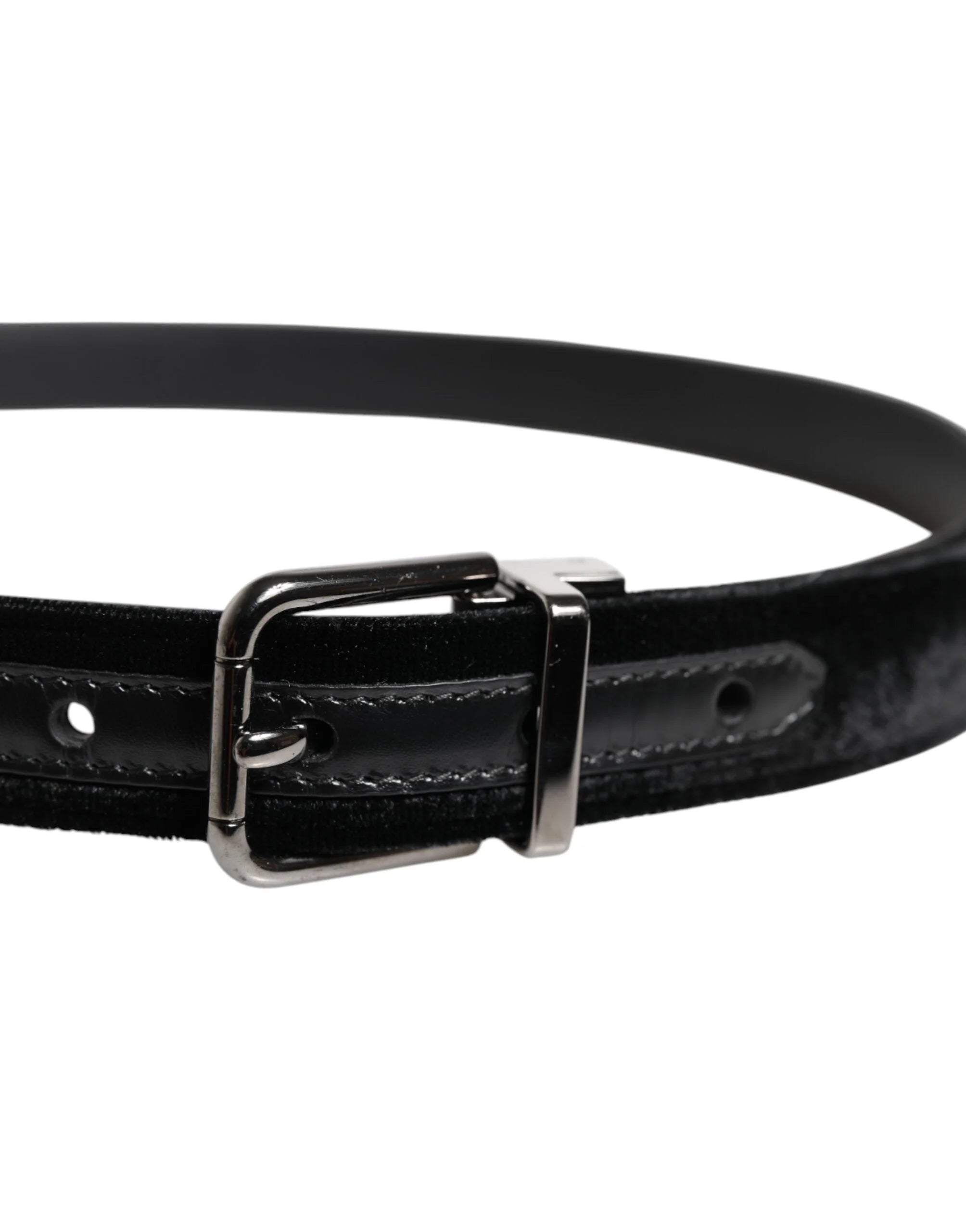 Dolce & Gabbana Black Leather Metal Buckle Classic Belt - 85 cm / 34 Inches - Belts