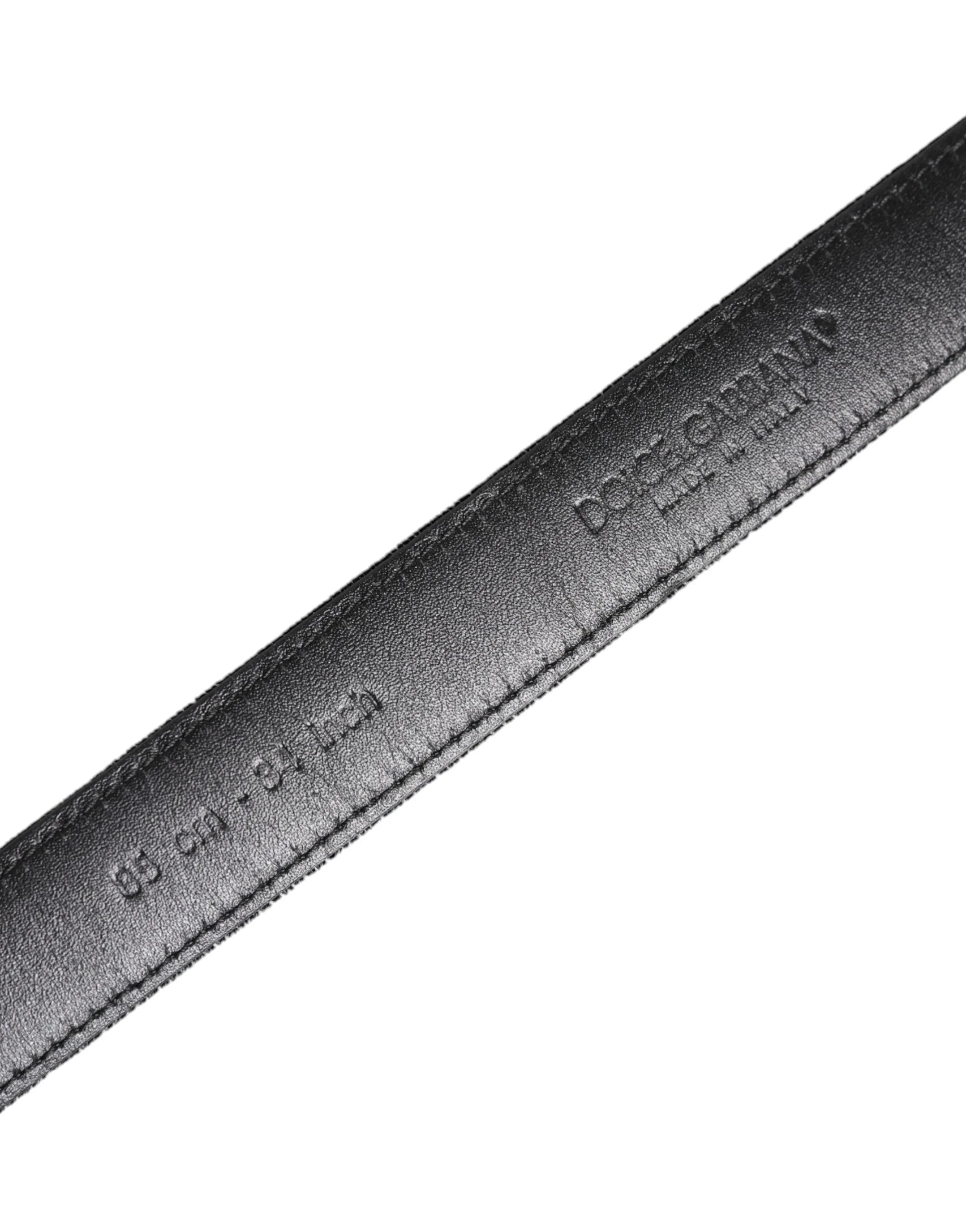 Dolce & Gabbana Black Leather Metal Buckle Classic Belt - 85 cm / 34 Inches - Belts