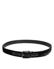 Dolce & Gabbana Black Leather Metal Buckle Classic Belt - 85 cm / 34 Inches - Belts