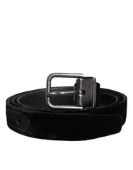 Dolce & Gabbana Black Leather Metal Buckle Classic Belt - 95 cm / 38 Inches - Belts