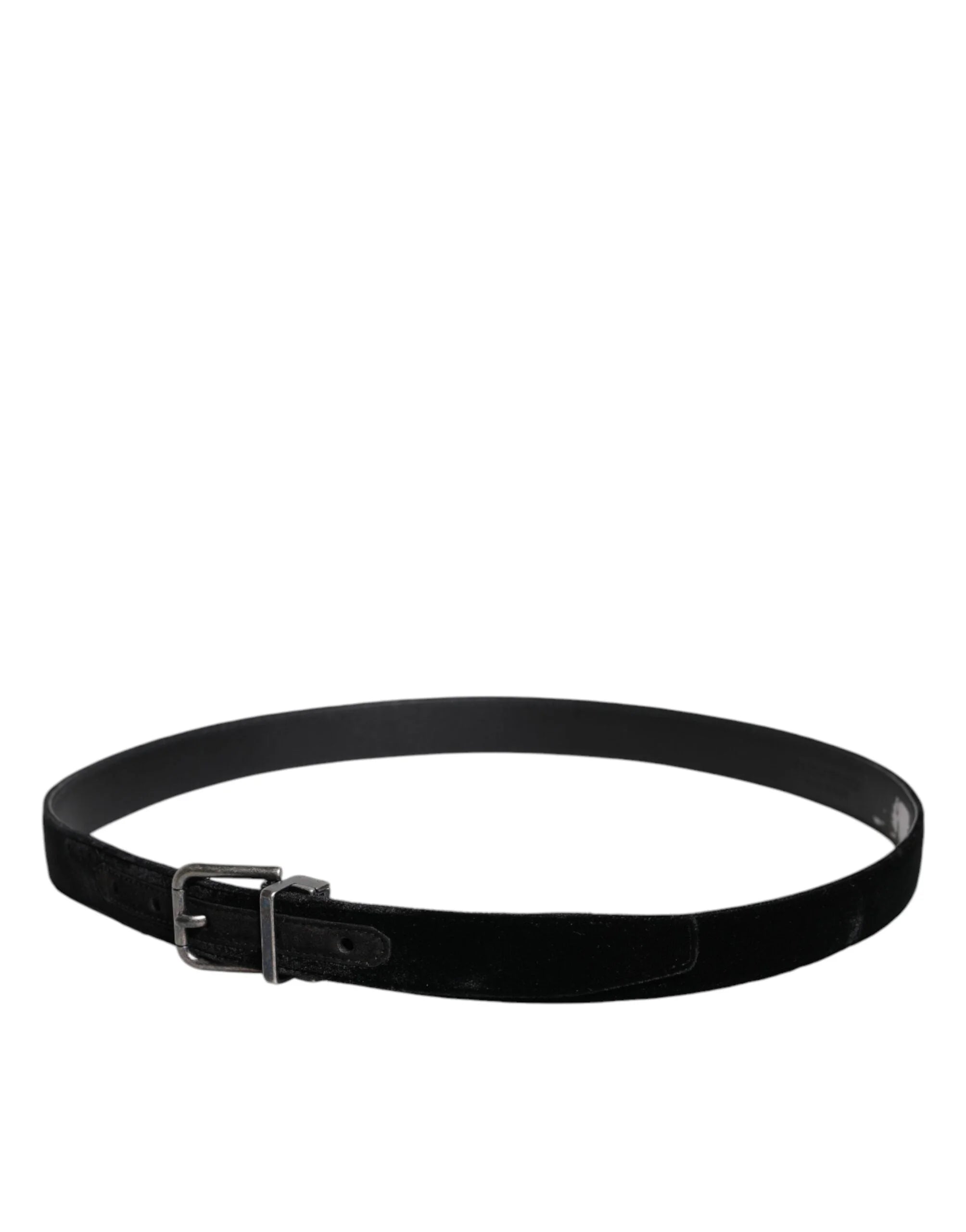 Dolce & Gabbana Black Leather Metal Buckle Classic Belt - 95 cm / 38 Inches - Belts