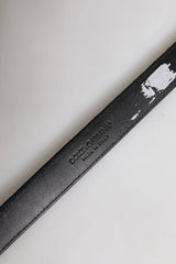 Dolce & Gabbana Black Leather Metal Buckle Classic Belt - 95 cm / 38 Inches - Belts