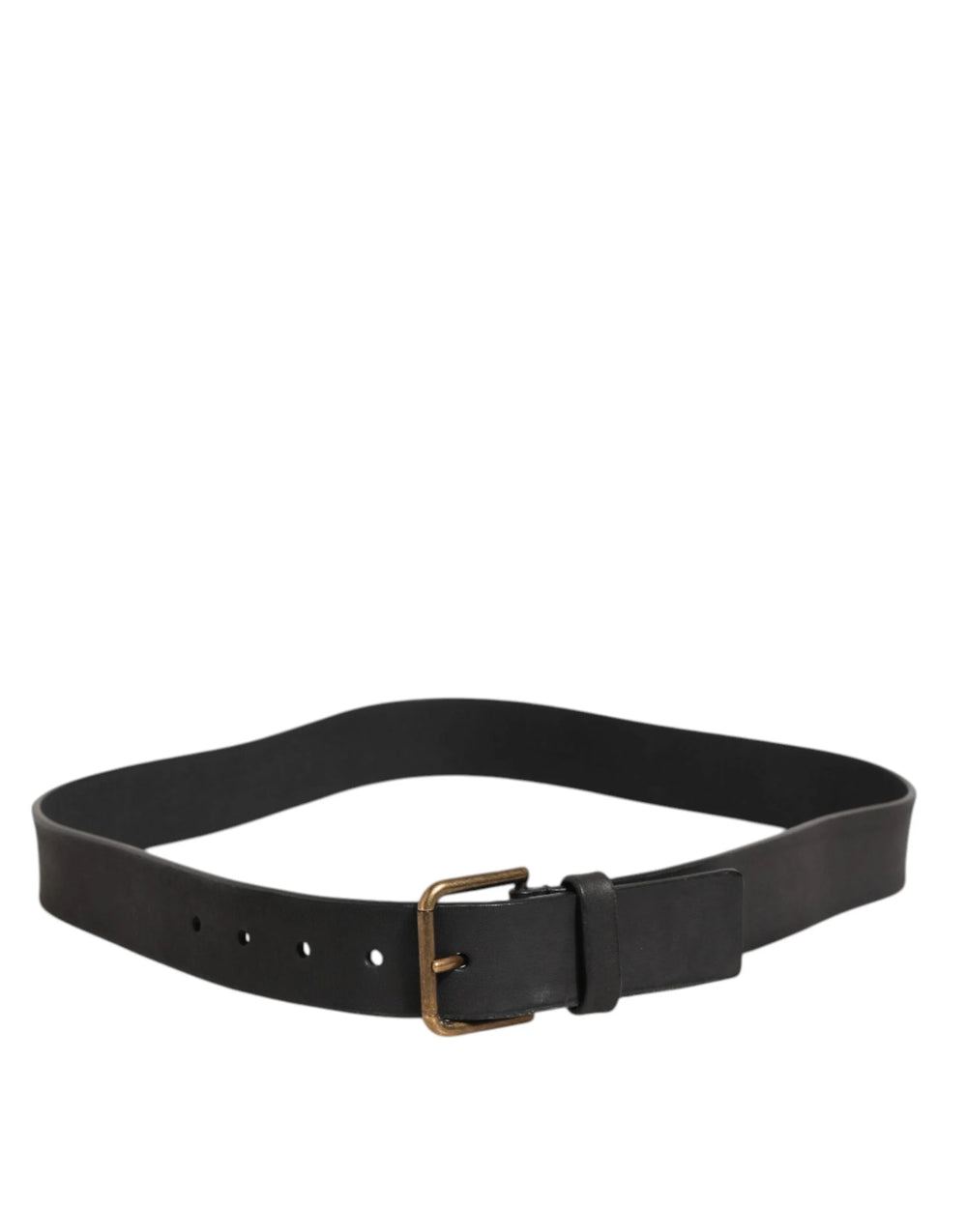 Dolce & Gabbana Black Leather Metal Buckle Classic Men Belt - 90 cm / 36 Inches - Belts