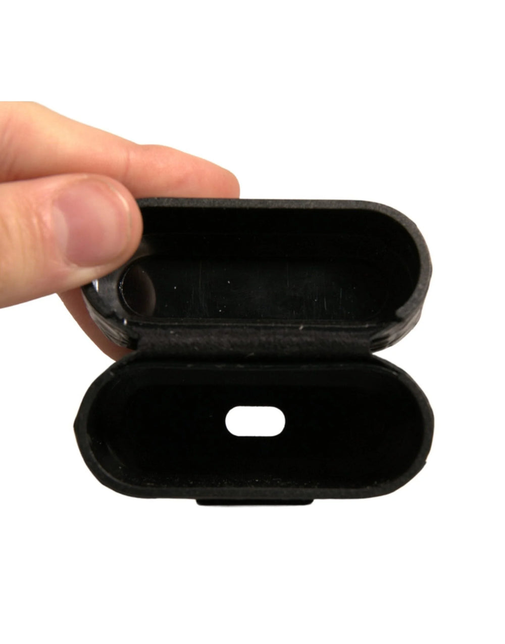 Dolce & Gabbana Black Leather Metal Logo Plaque Holder Airpods Case - Headphone Carrying Cases