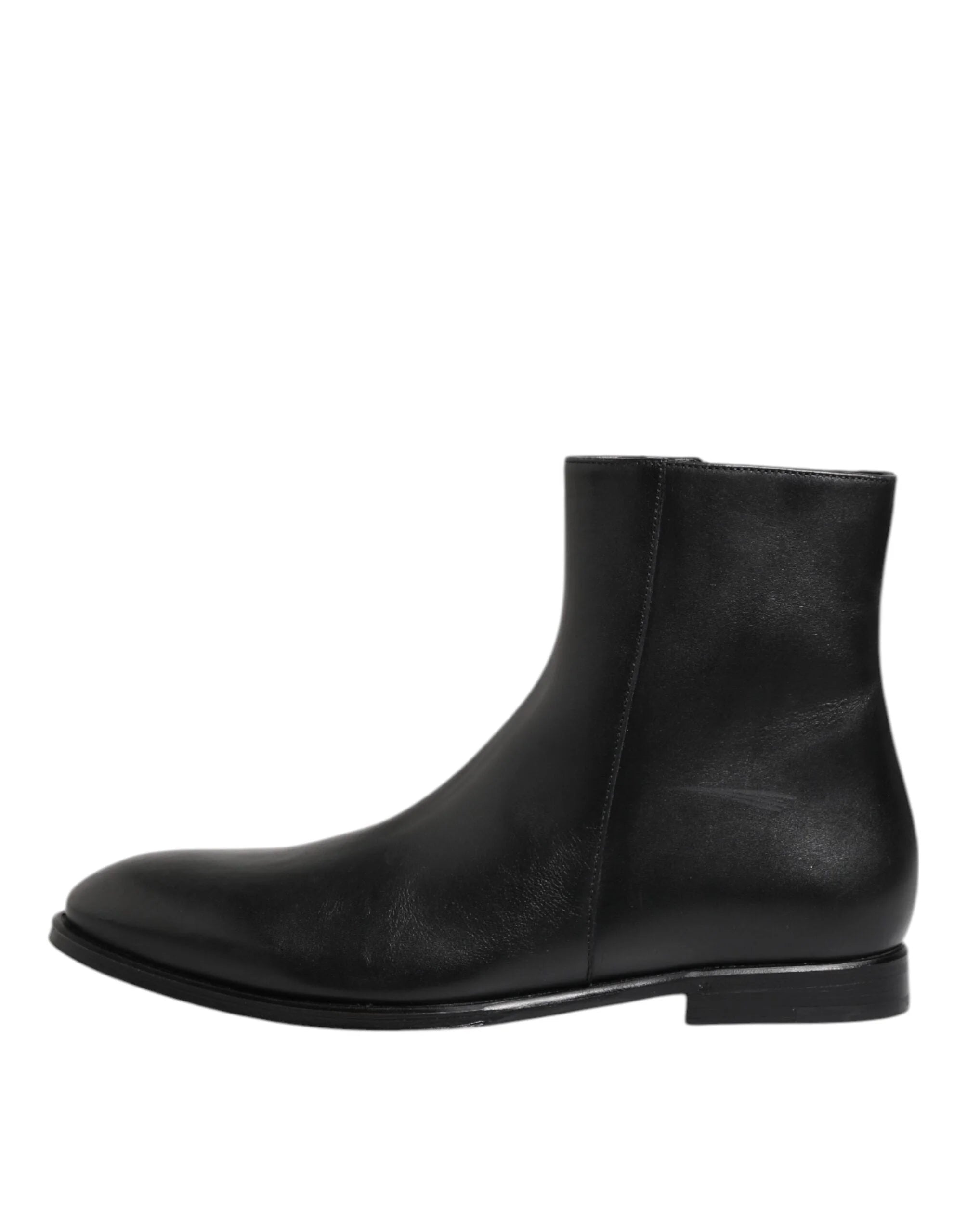 Dolce & Gabbana Black Leather Mid Calf Men Boots Shoes - EU41/US8 - Boots