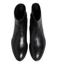 Dolce & Gabbana Black Leather Mid Calf Men Boots Shoes - EU41/US8 - Boots