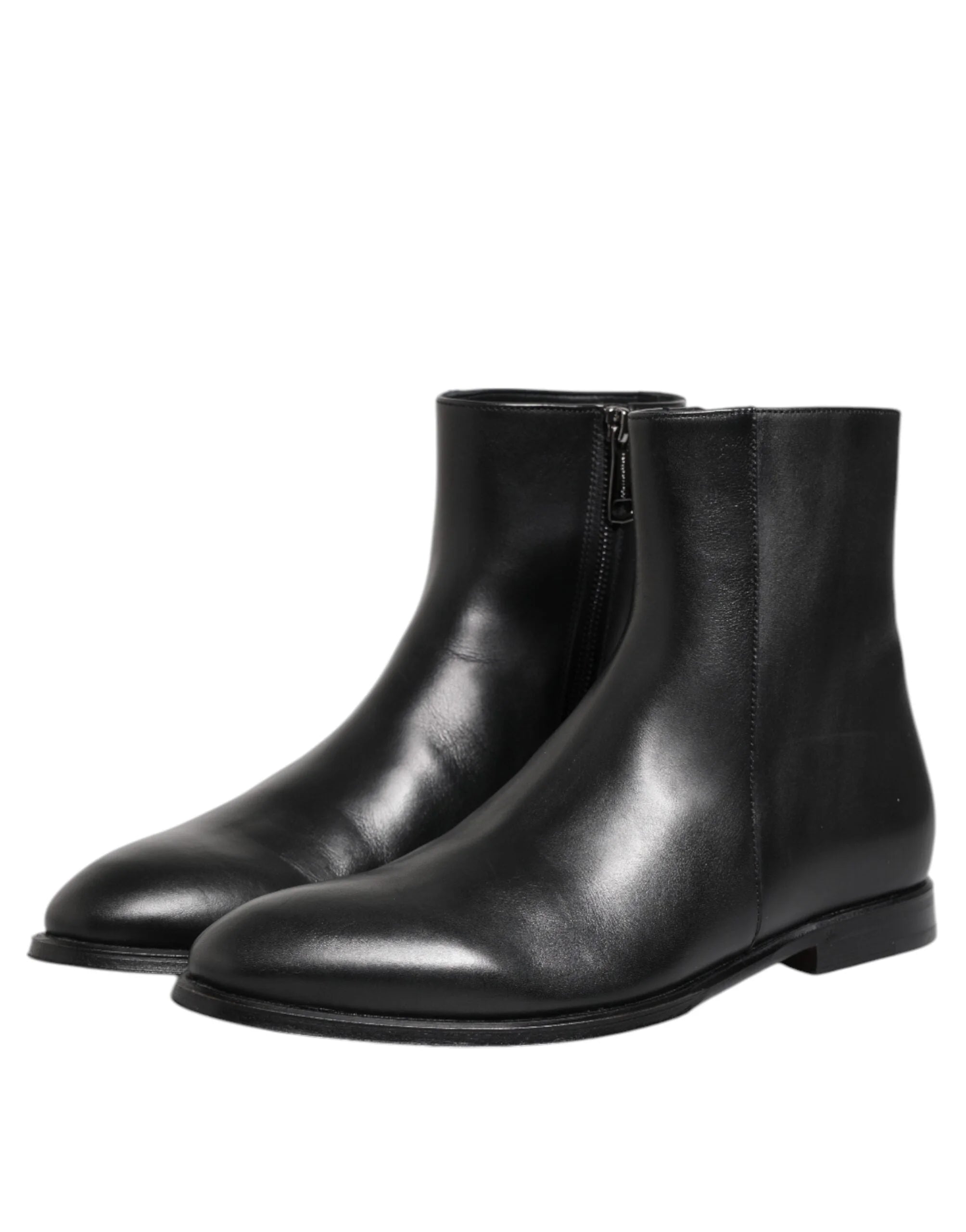 Dolce & Gabbana Black Leather Mid Calf Men Boots Shoes - EU41/US8 - Boots
