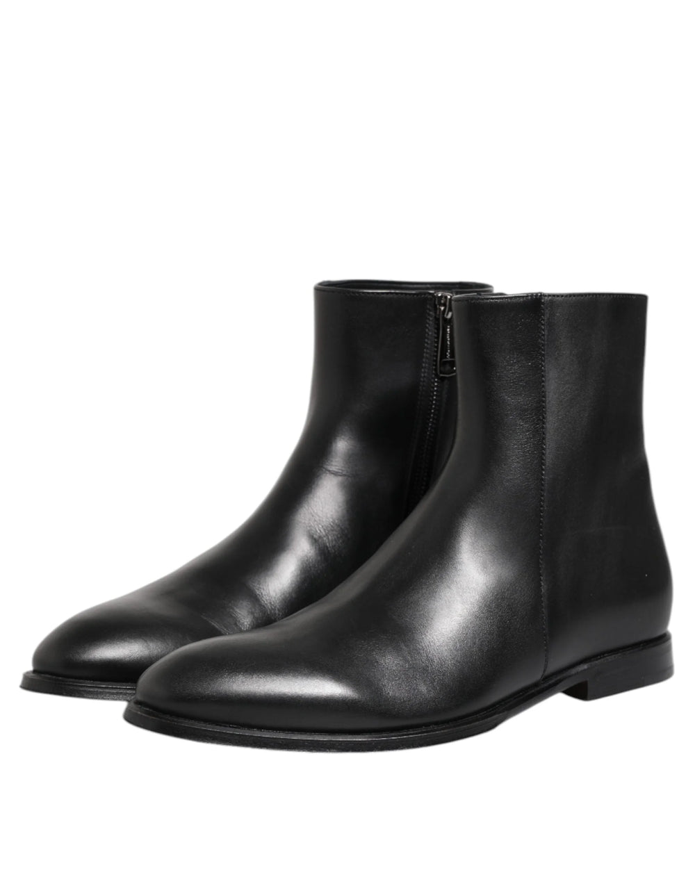 Dolce & Gabbana Black Leather Mid Calf Men Boots Shoes - EU41/US8 - Boots
