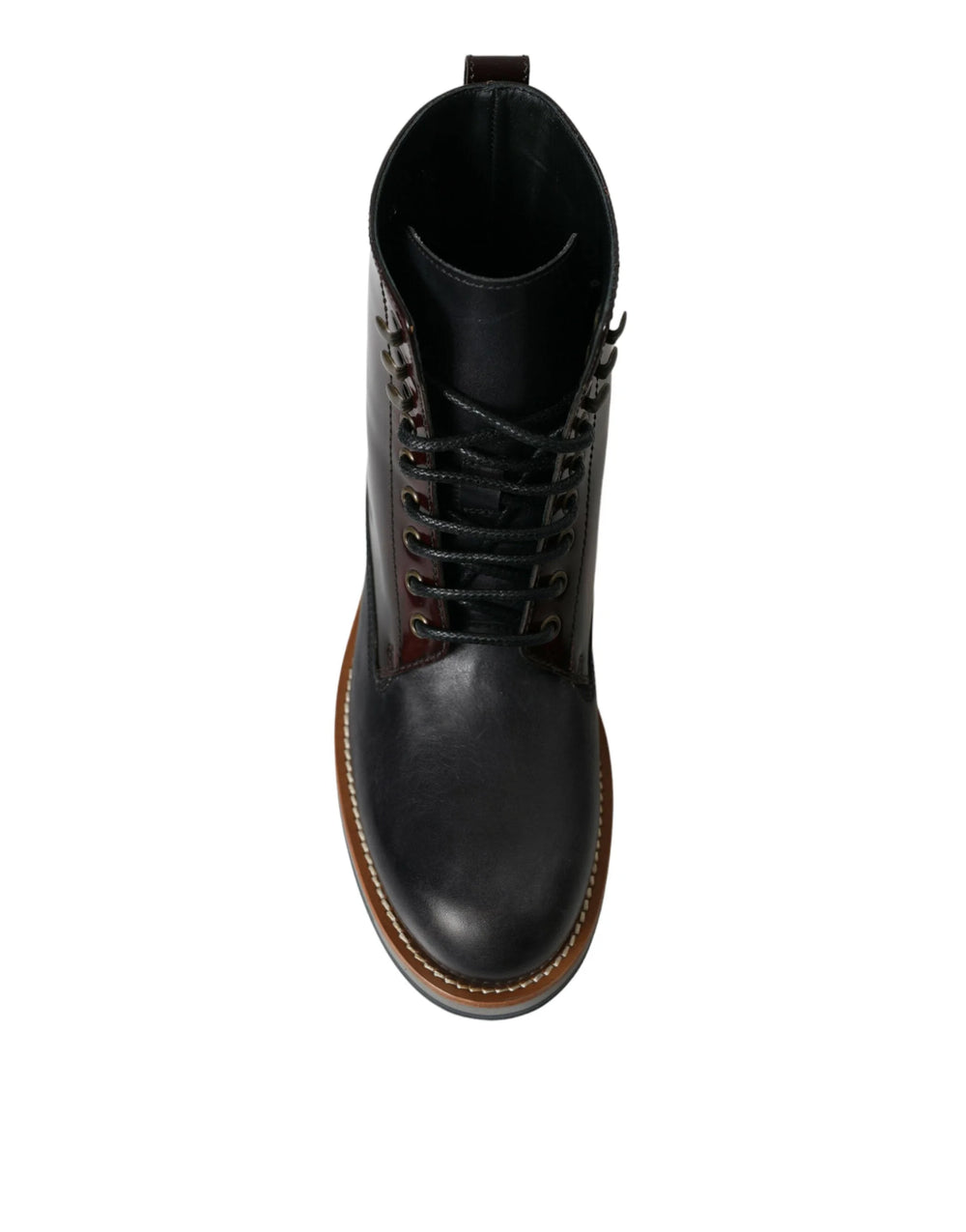Dolce & Gabbana Black Leather Military Combat Boots Shoes - EU41.5/US8.5