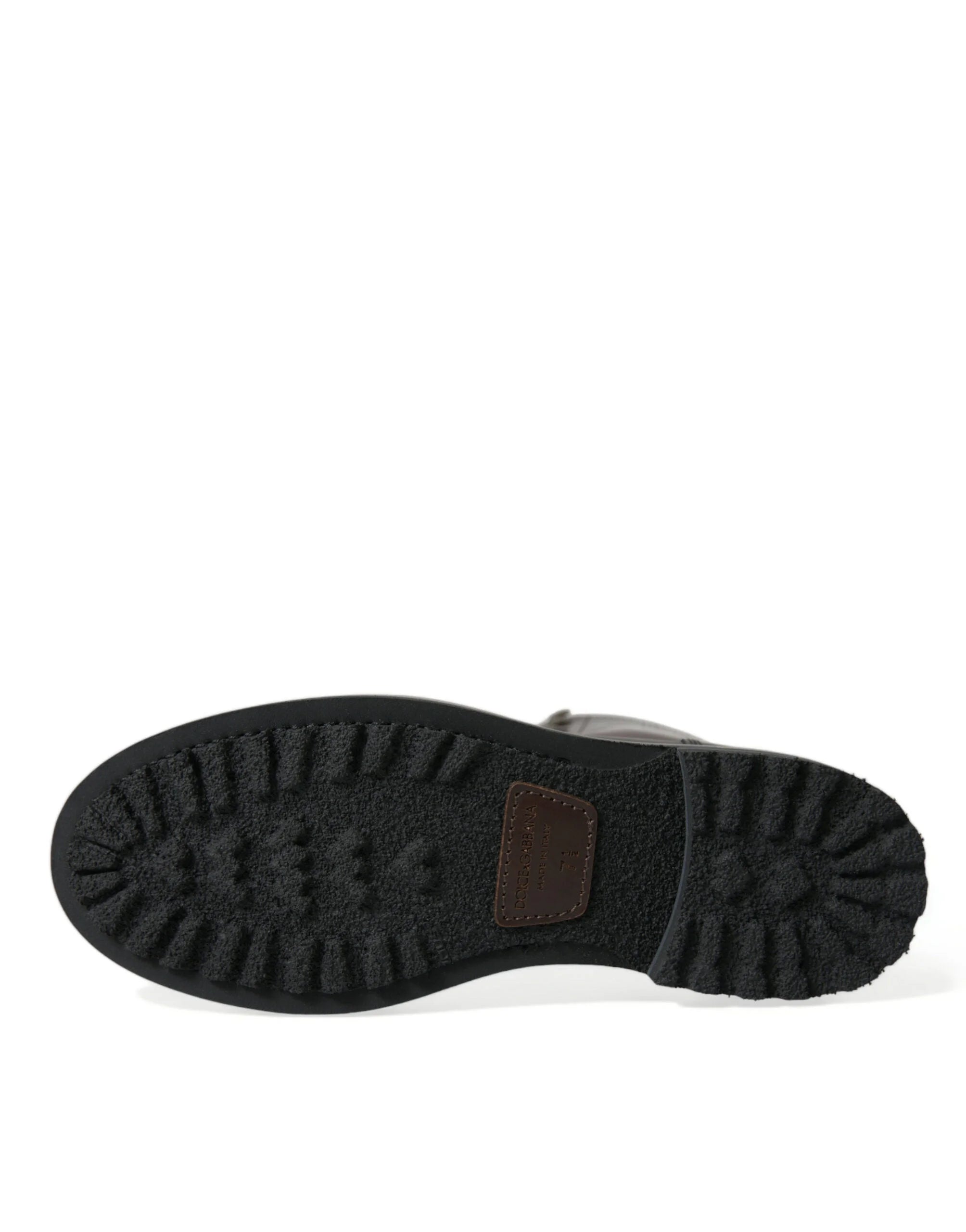 Dolce & Gabbana Black Leather Military Combat Boots Shoes - EU41.5/US8.5 - Boots