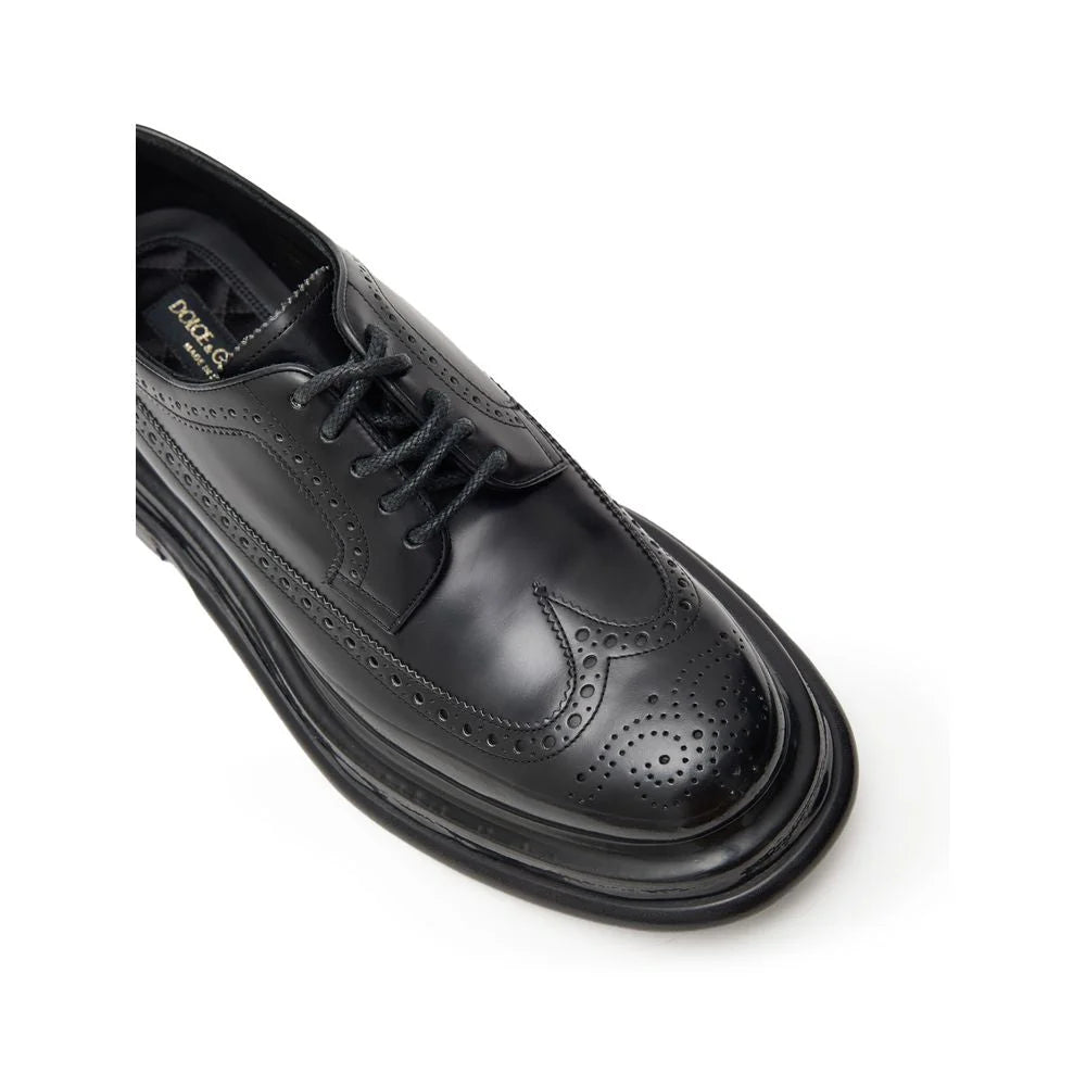 Dolce & Gabbana Black Leather Moccassin - EU44.5/US11.5