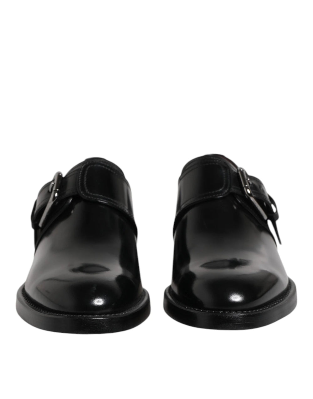 Dolce & Gabbana Black Leather Monk Strap Derby Formal Shoes - Shoes