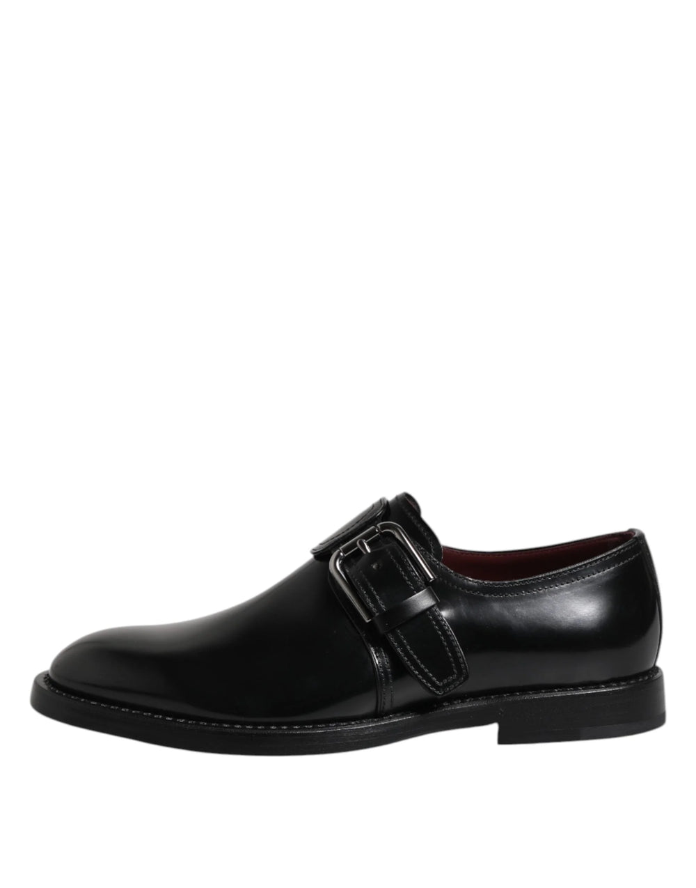 Dolce & Gabbana Black Leather Monk Strap Derby Formal Shoes - Shoes
