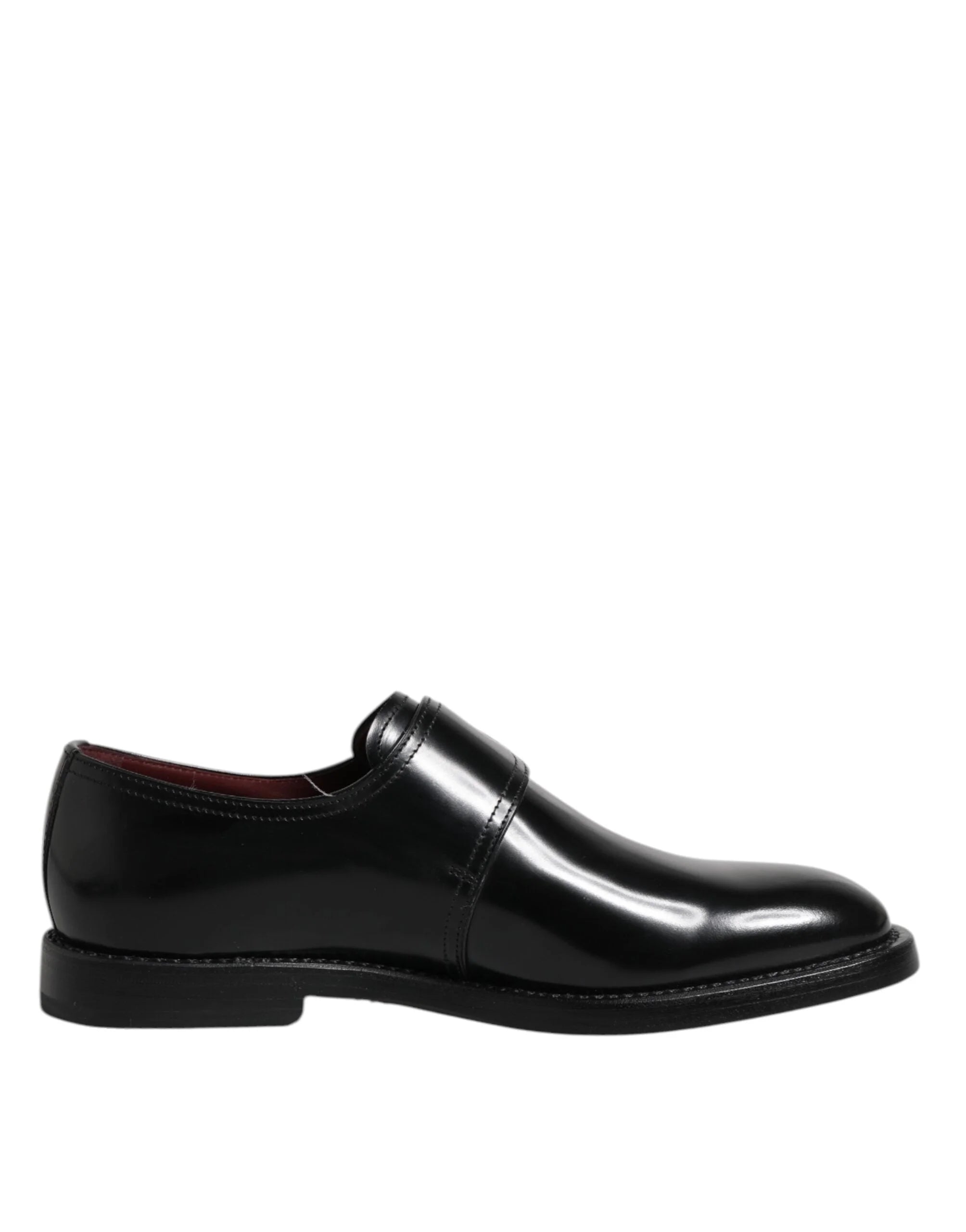 Dolce & Gabbana Black Leather Monk Strap Derby Formal Shoes - Shoes