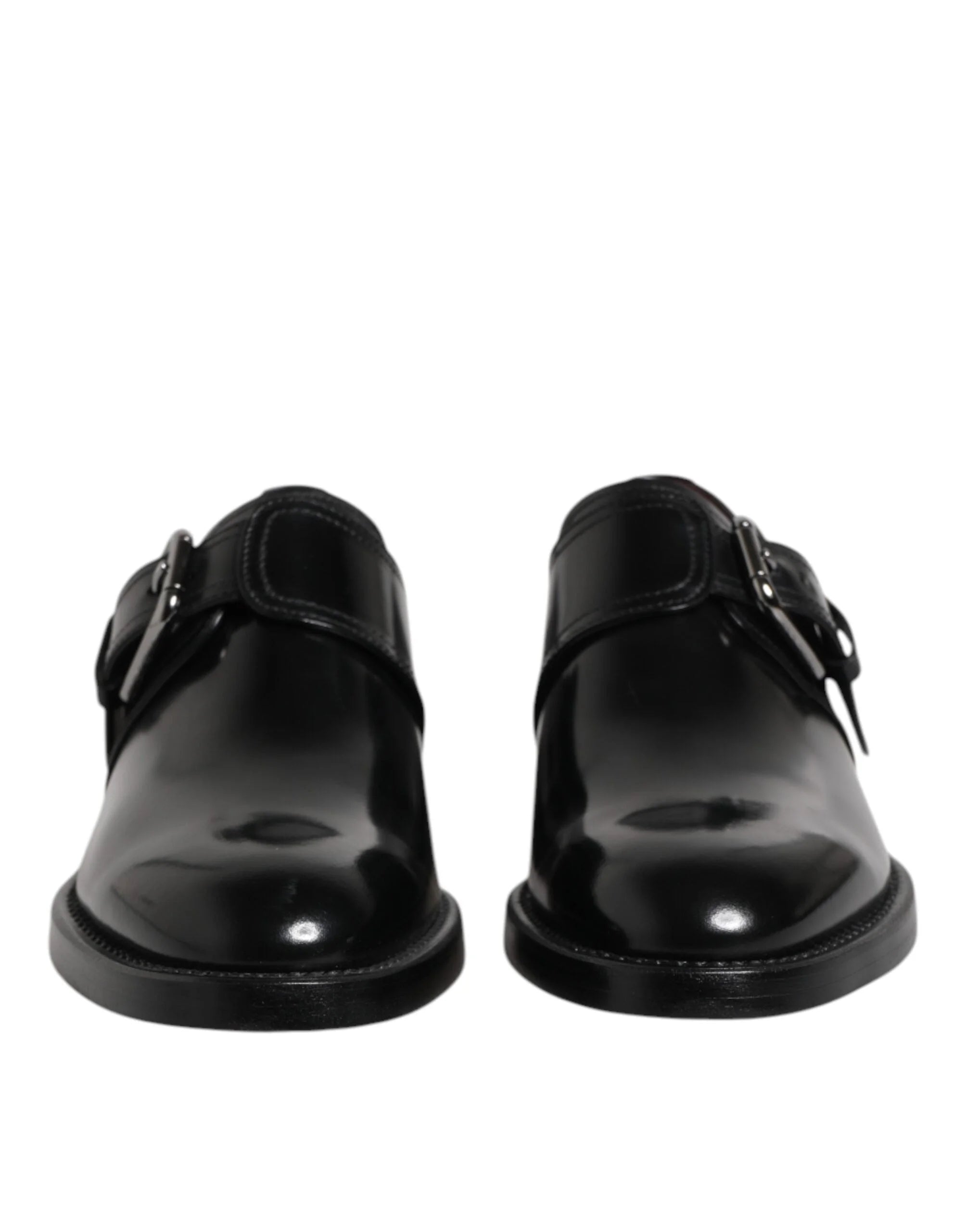 Dolce & Gabbana Black Leather Monk Strap Derby Formal Shoes - Shoes