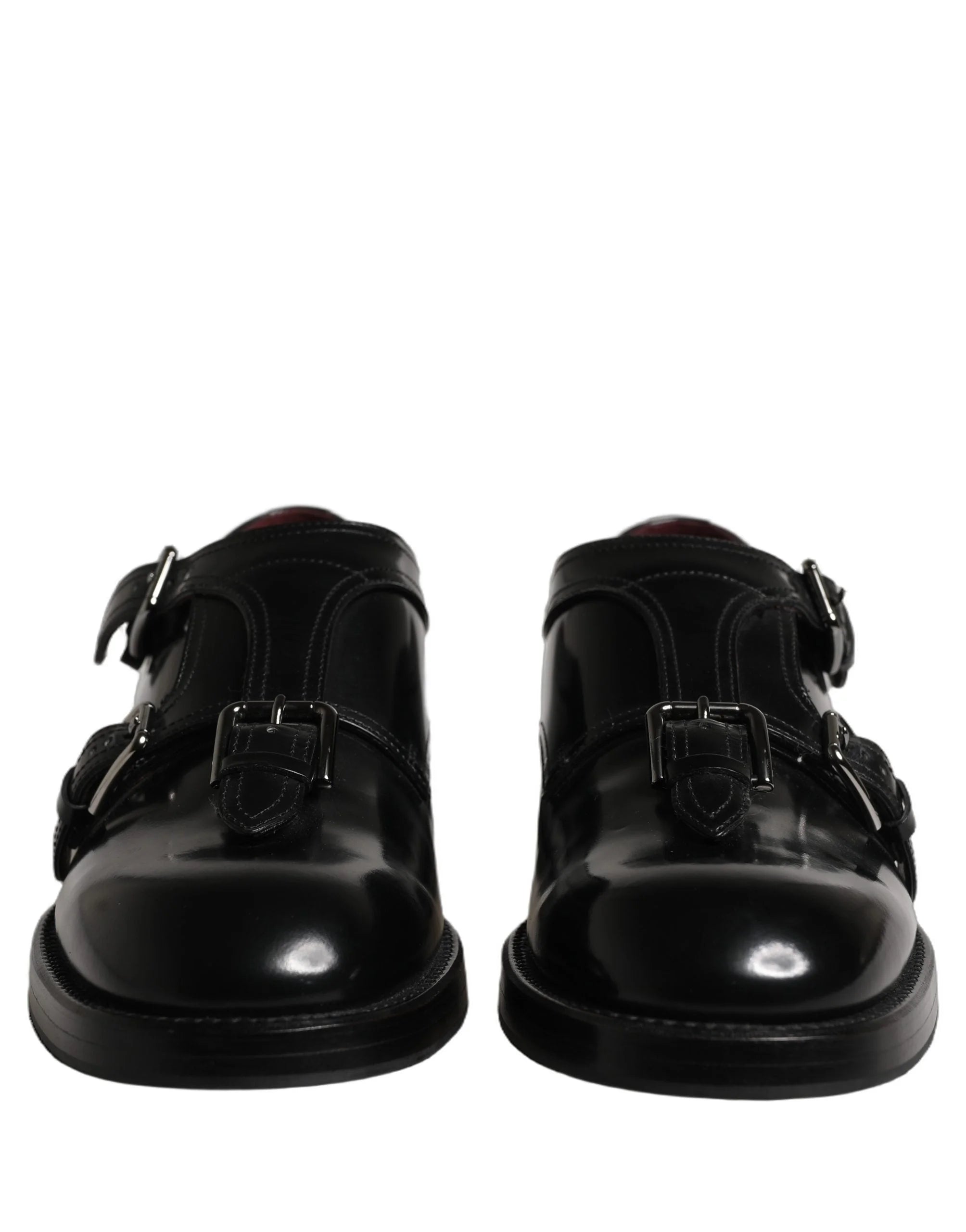 Dolce & Gabbana Black Leather Monk Strap Formal Dress Shoes - EU42/US9