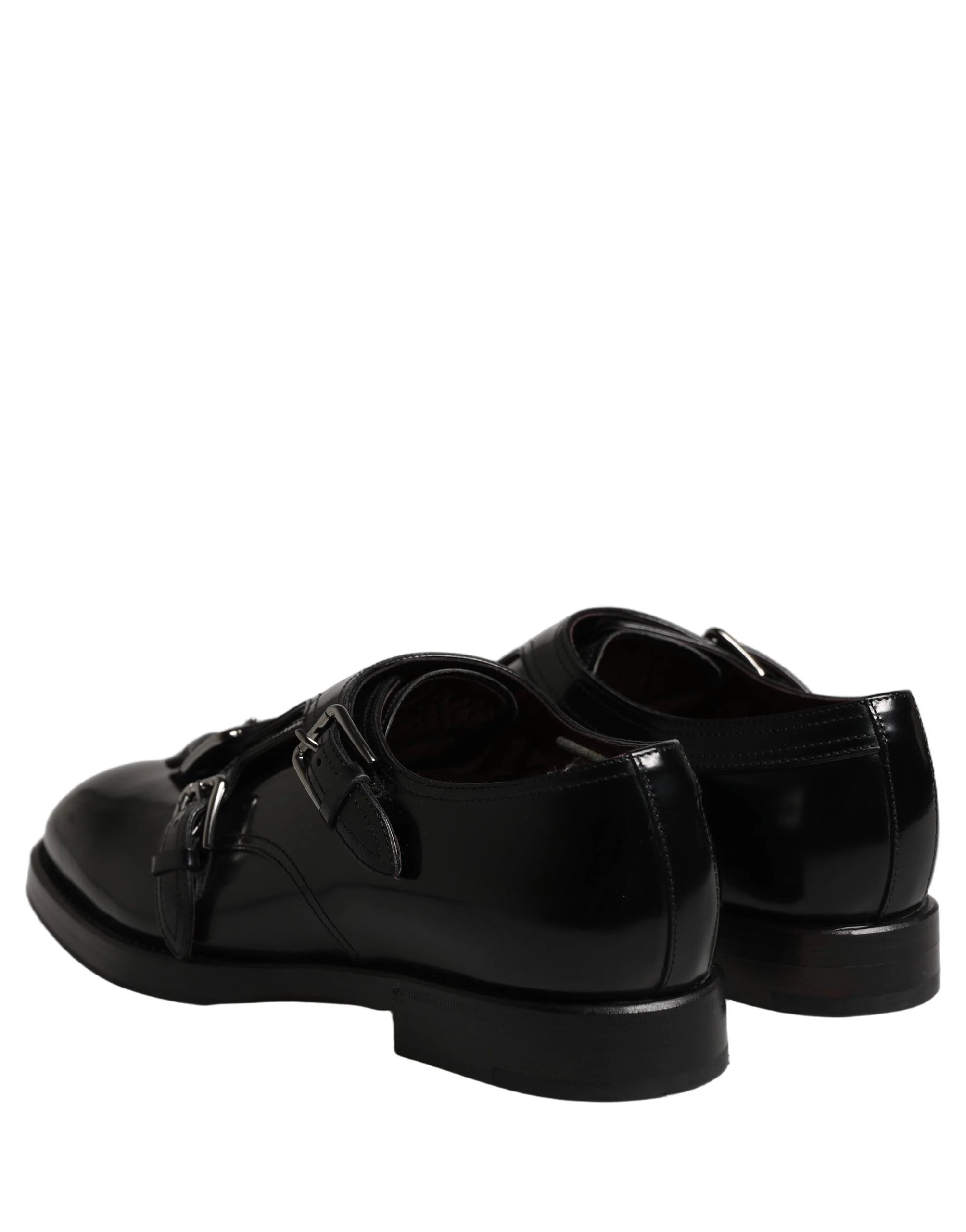 Dolce & Gabbana Black Leather Monk Strap Formal Dress Shoes - EU42/US9