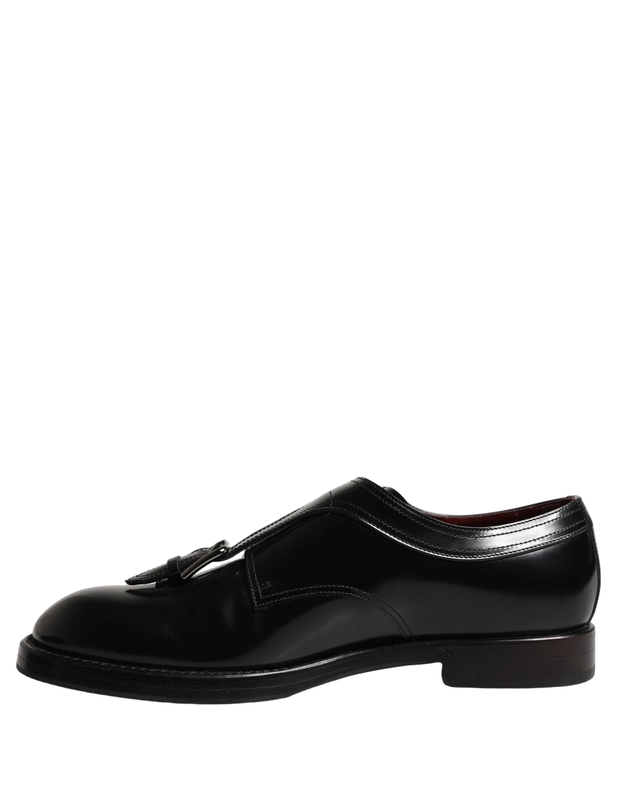 Dolce & Gabbana Black Leather Monk Strap Formal Dress Shoes - EU42/US9